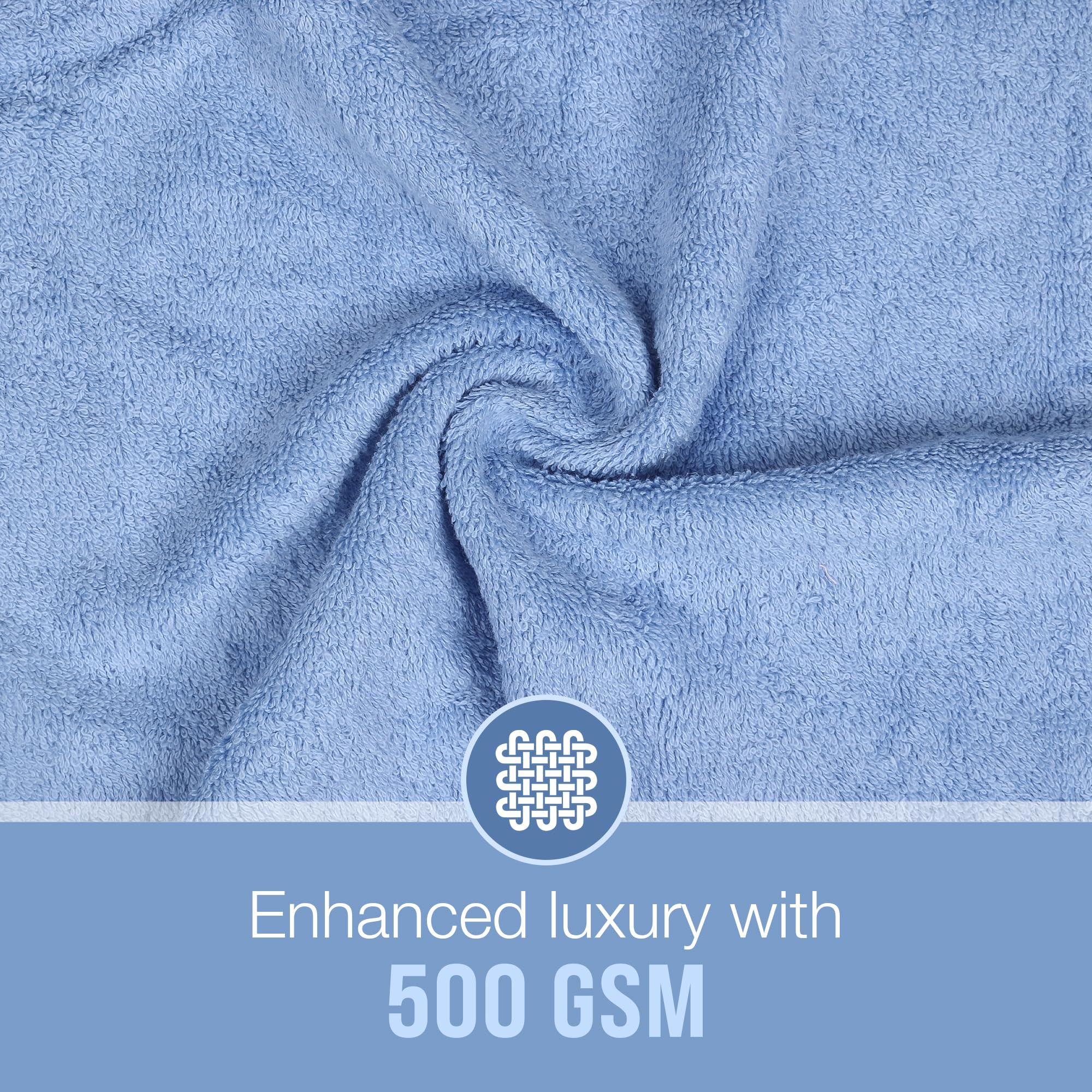 Palatial Lifestyles 500 GSM Hand Towel Set of 4. Combed 100% Cotton Hand Towel, Ultra-Soft & Highly Absorbent Hand Towel for Was