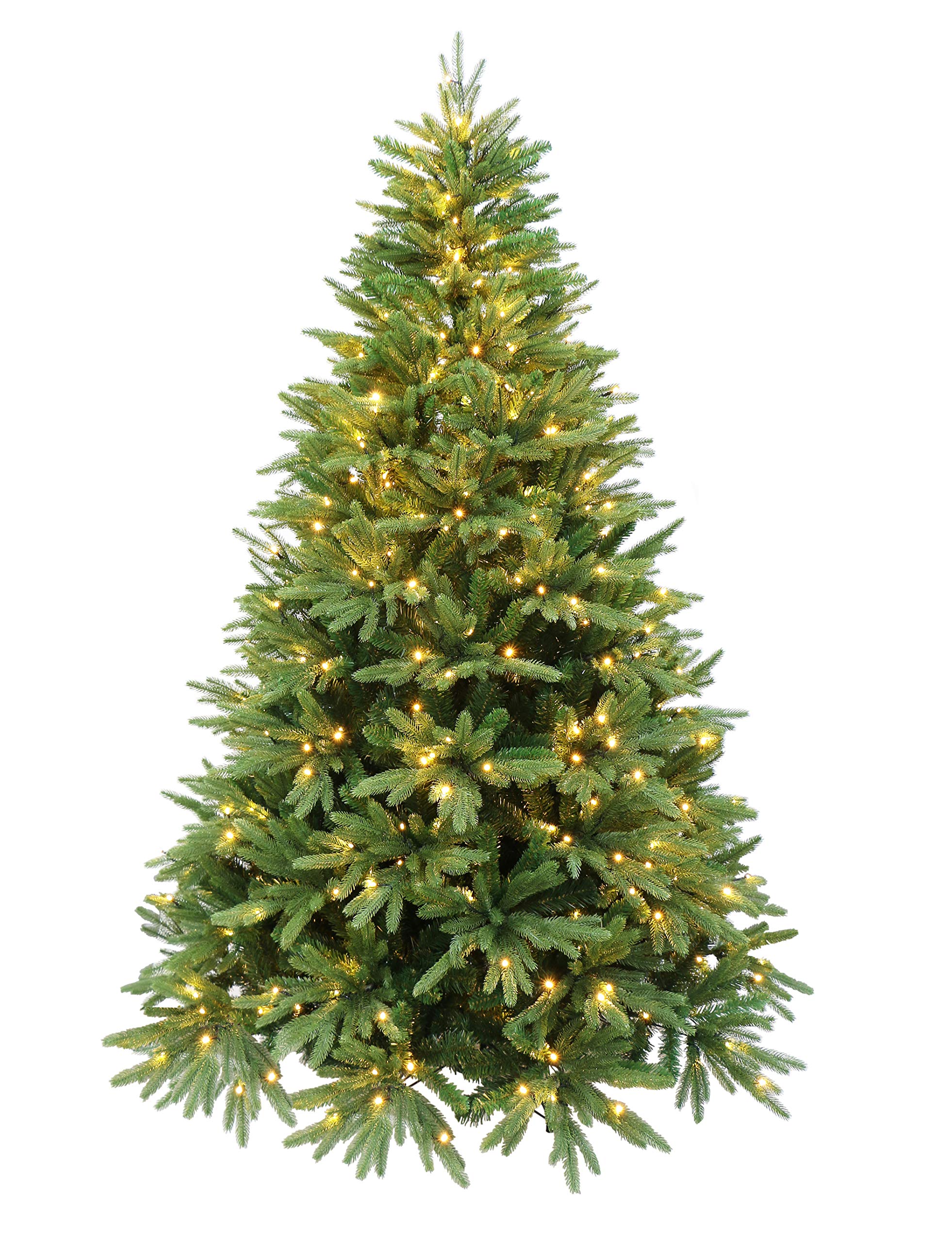 7 Foot Realistic Evergreen Valley Fraser Fir Christmas Tree Prelit with Warm White LED Lights (7ft Pre-lit)