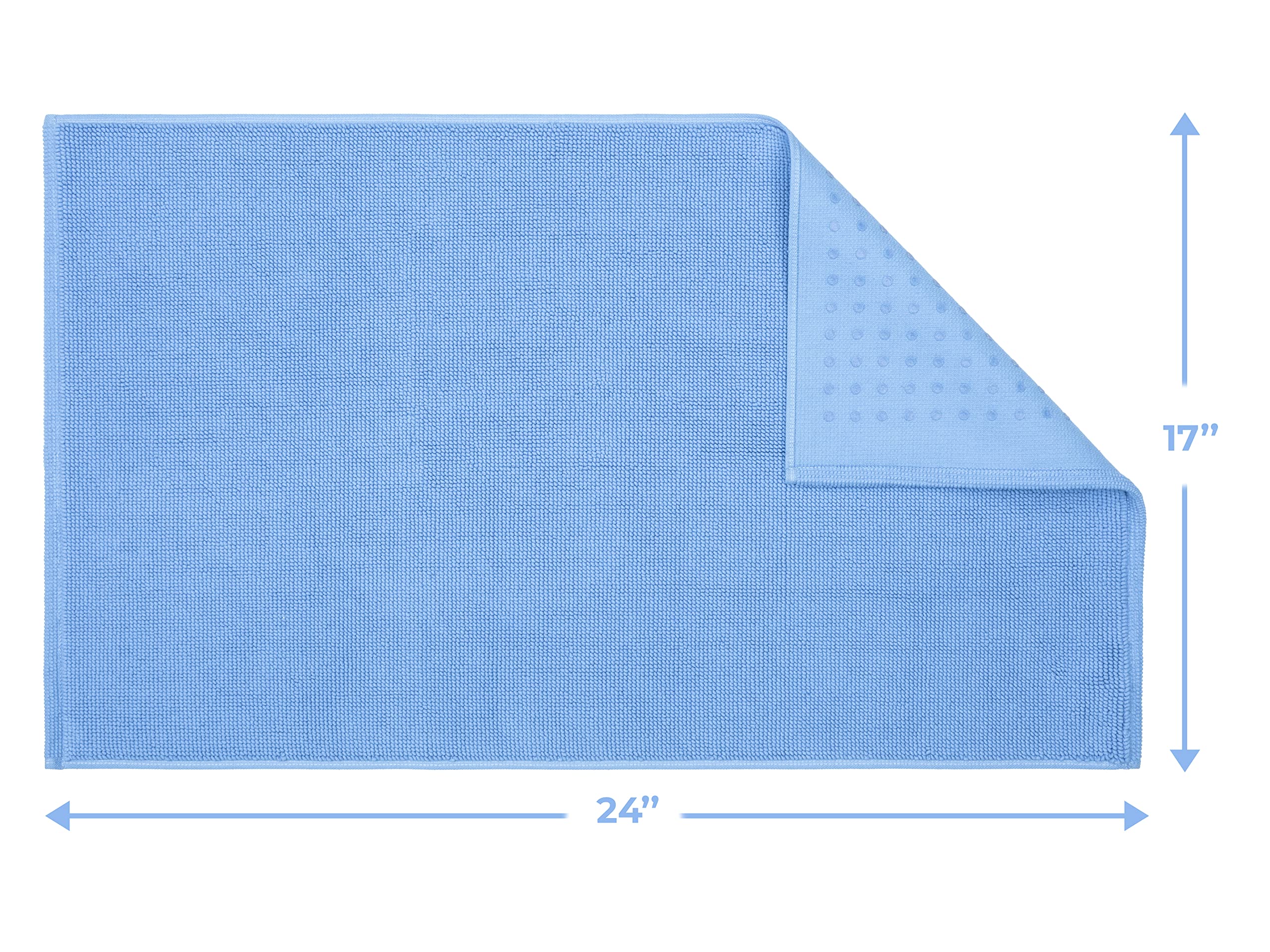 Cotton Paradise Bath Rug for Bathroom  17x24 inch 100% Cotton Non Slip Bath Mat Rug  Soft Absorbent Machine Washable  Sky Blue Bath Rug