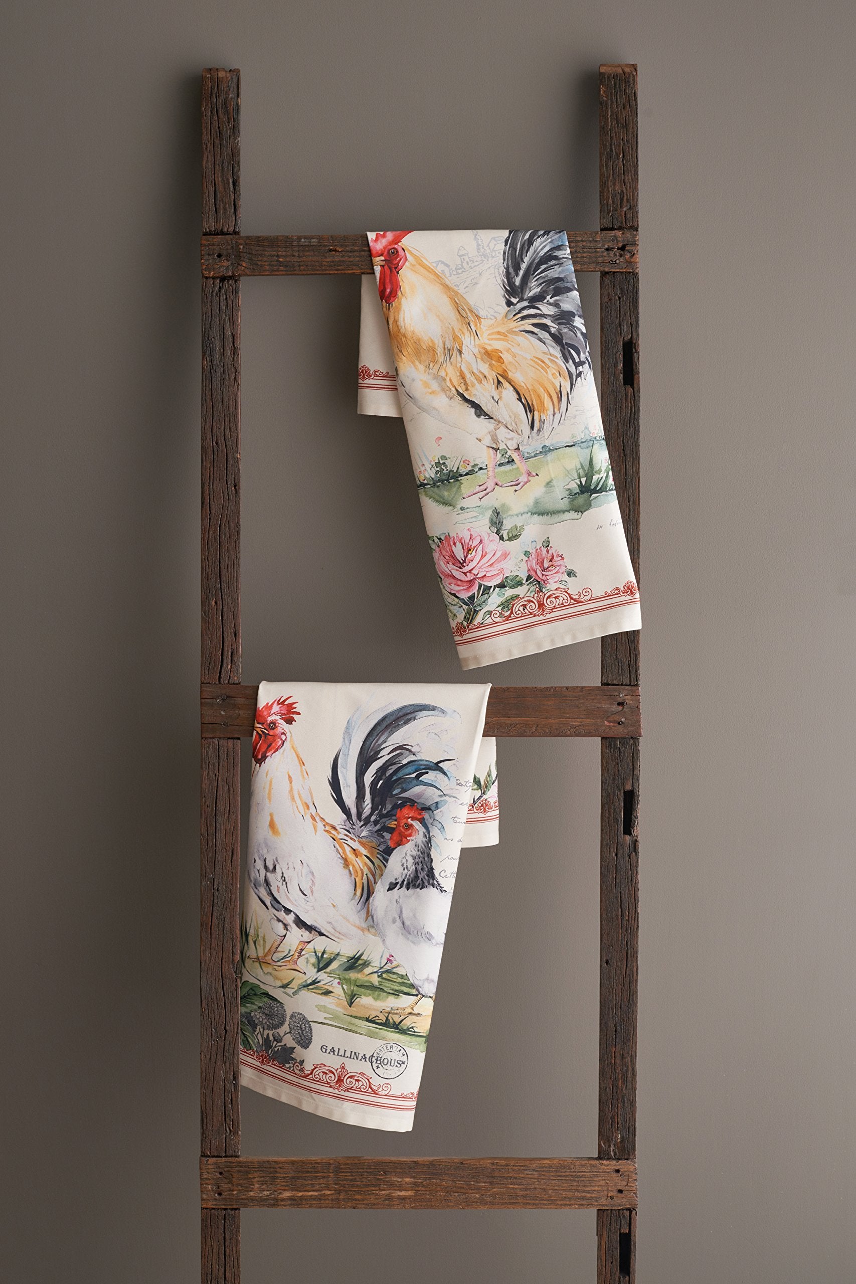 Maison D' Hermine 100% Cotton Kitchen Towel Campagne Set Of 2 Super Soft Highly Absorbent Hotel Quality Quick Drying Cleaning Di
