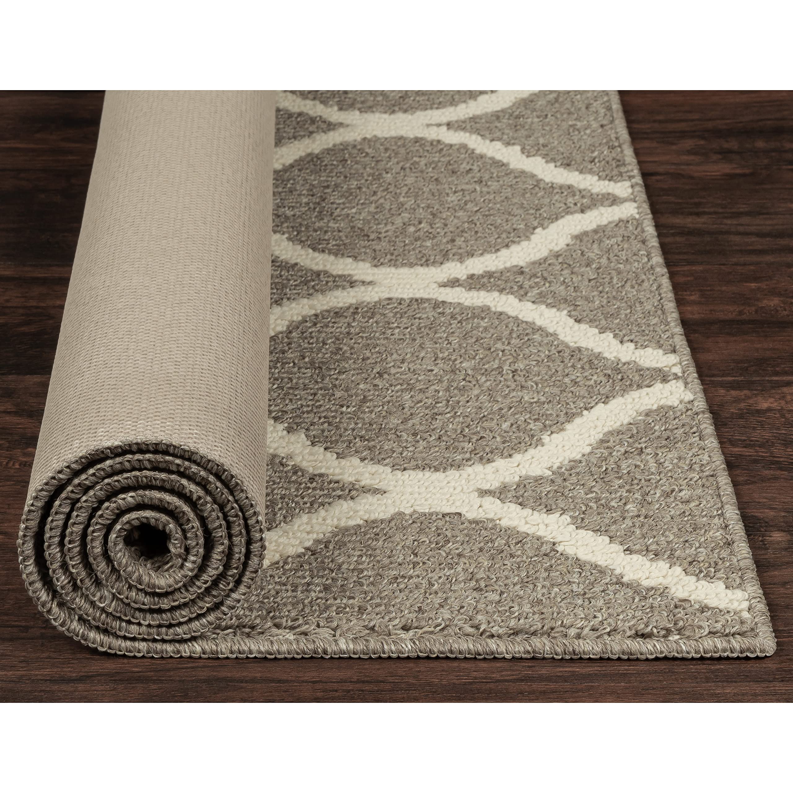 Maples Rugs Rebecca Contemporary Runner Rug Non Slip Hallway Entry Carpet [Made in USA], 26 x 10, Koala