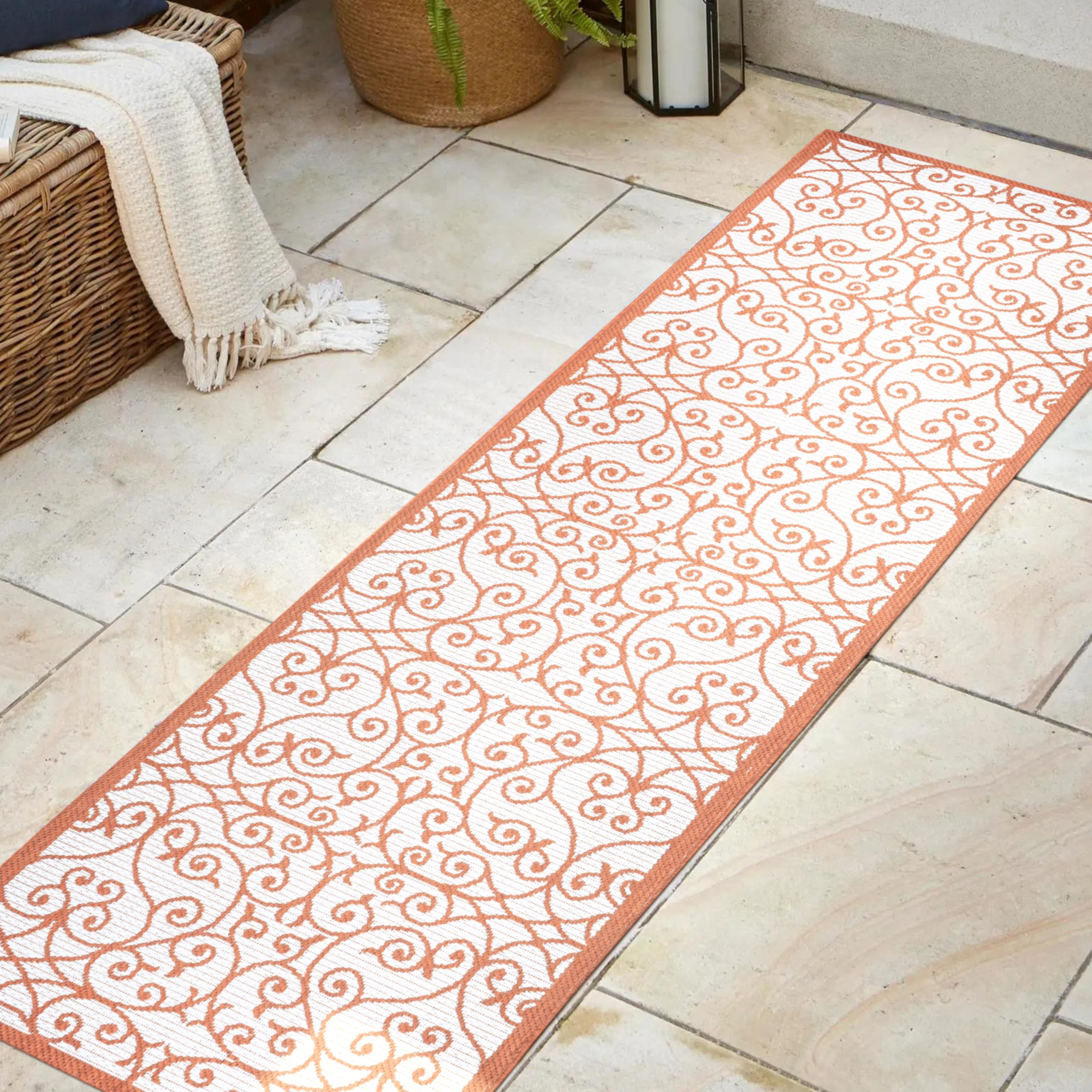 Jonathan Y Smb107L-28 Madrid Vintage Filigree Textured Weave Indoor Outdoor Area Rug, Classic Traditional Transitional Easy Clea