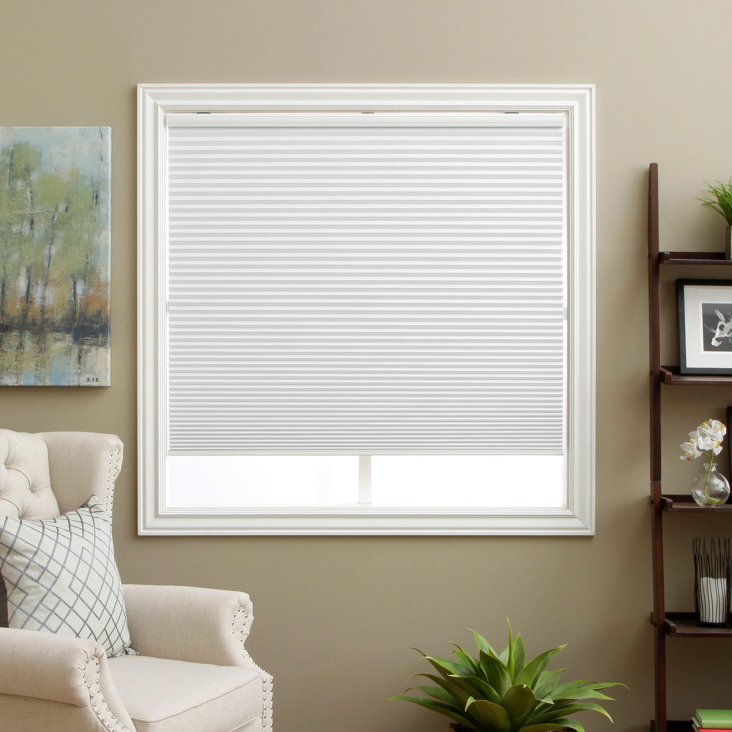 Blackout Cellular Shades Cordless Blinds Window Shades for Home, 34.5W x 46H, White(Blackout)