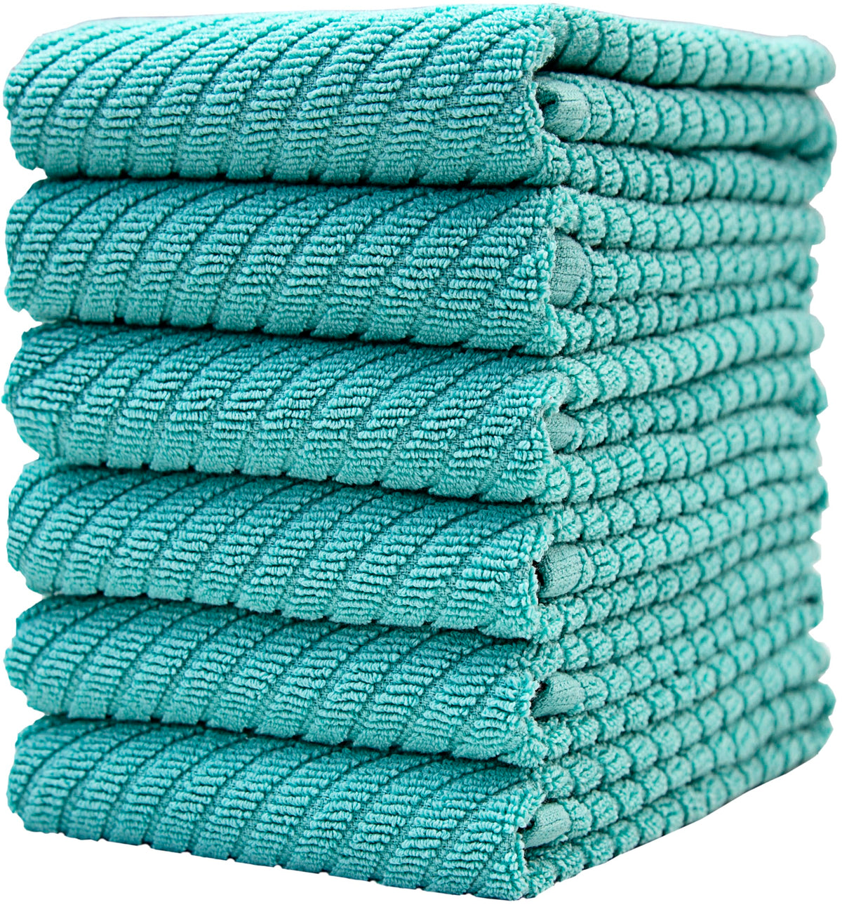 Premium Kitchen Towels (16   X 25   , 6 Pack) | Large Cotton Kitchen Hand Towels | Dish Towels | Diagonal Weave Design | 445 Gsm