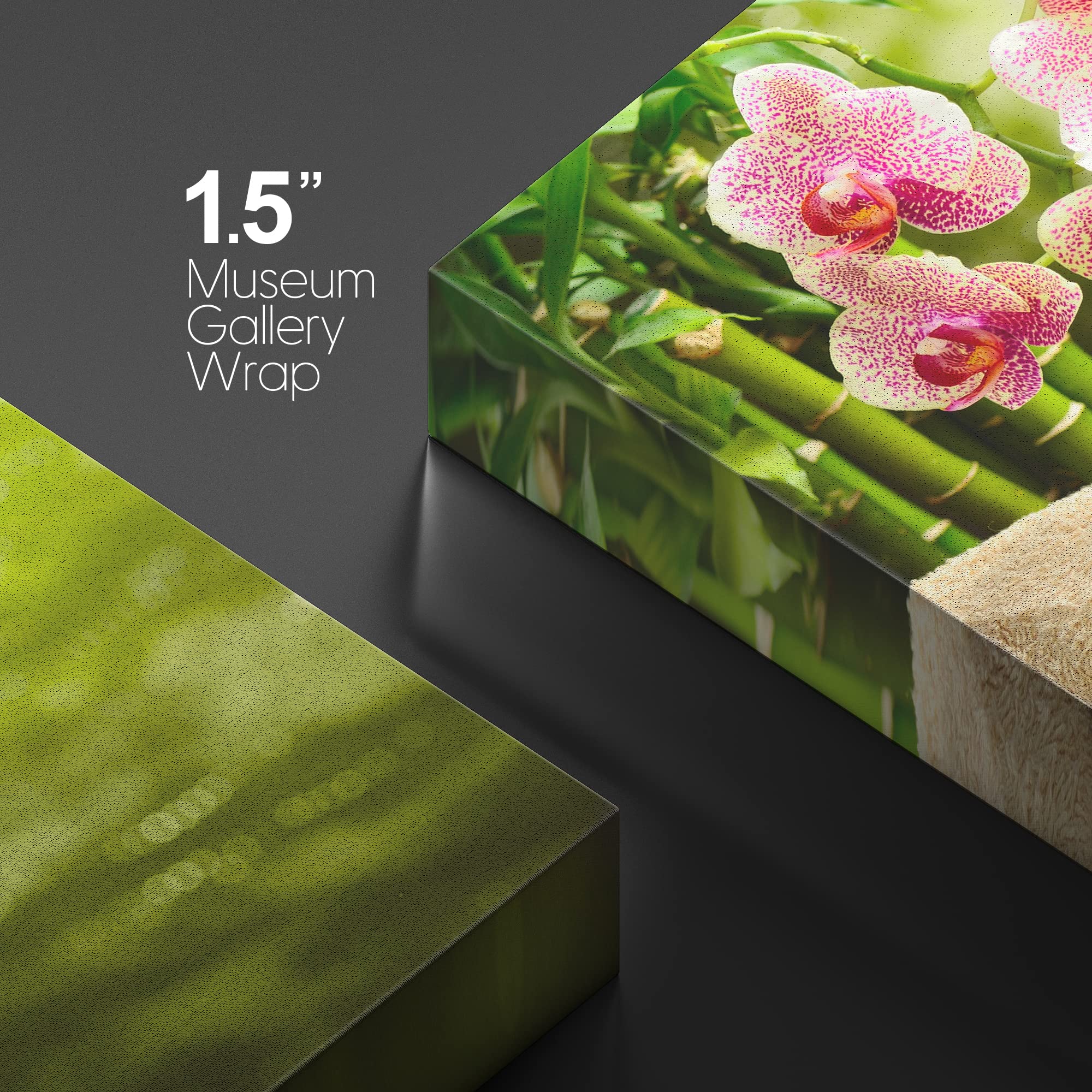 Wall26 Canvas Print Wall Art Meditation Yoga Massage Stones Pink Orchid Flowers Nature Wilderness Photography Realism Rustic Lan