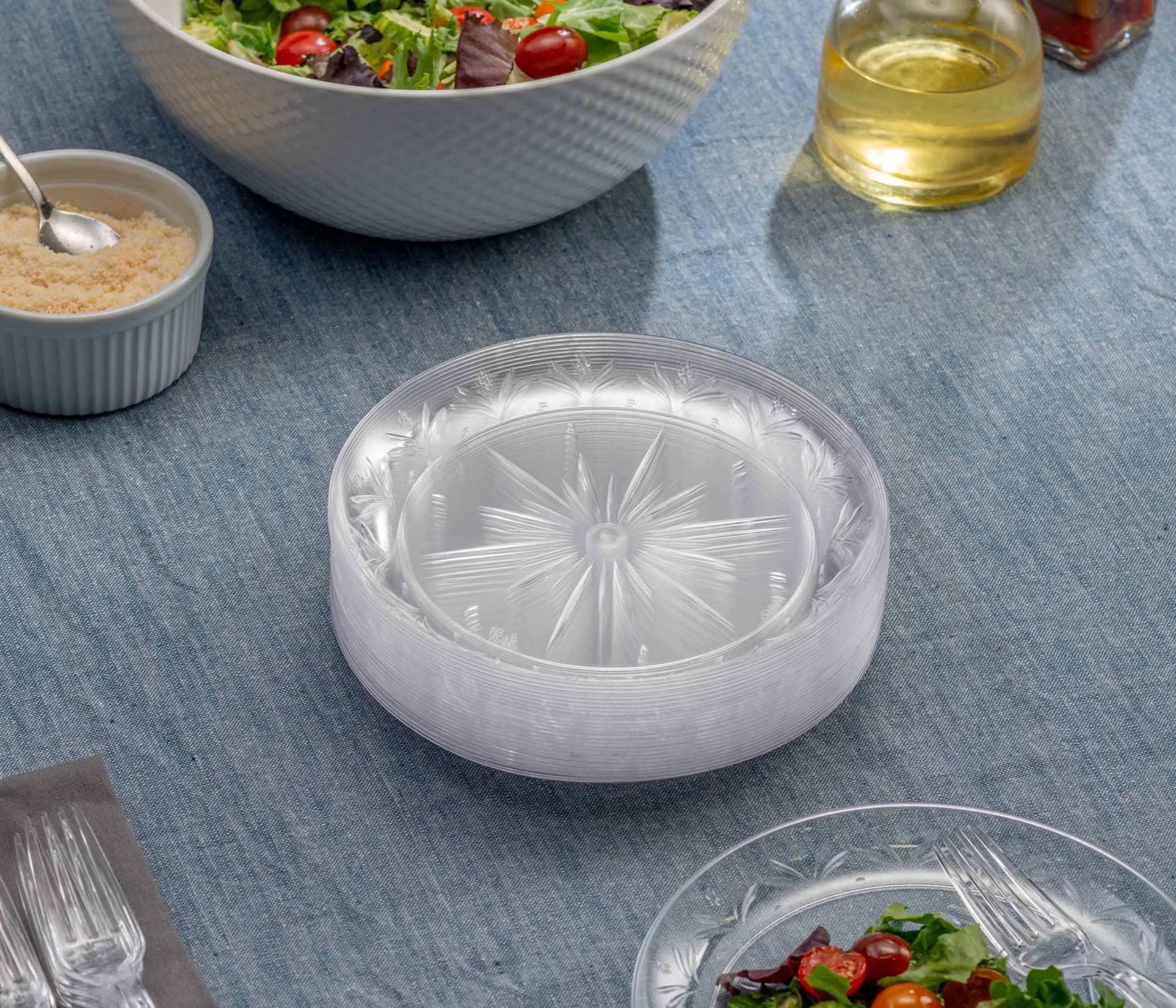 PLASTICPRO 7'' inch Premium Heavy Weight Crystal Clear Disposable Hard Plastic Party Plate Pack of 80