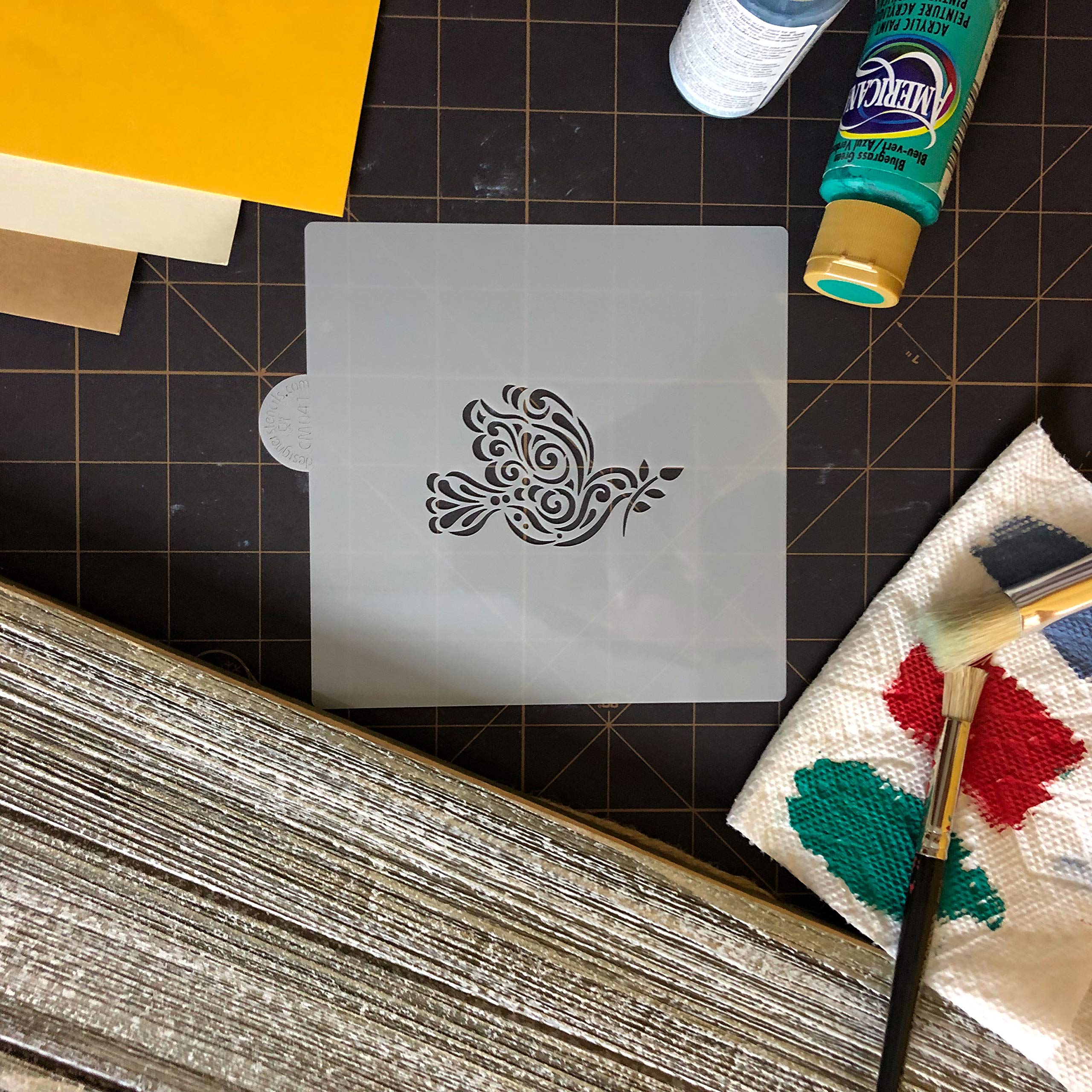 Dove Of Peace With Olive Branch Cookie And Craft Stencil By Designer Stencils
