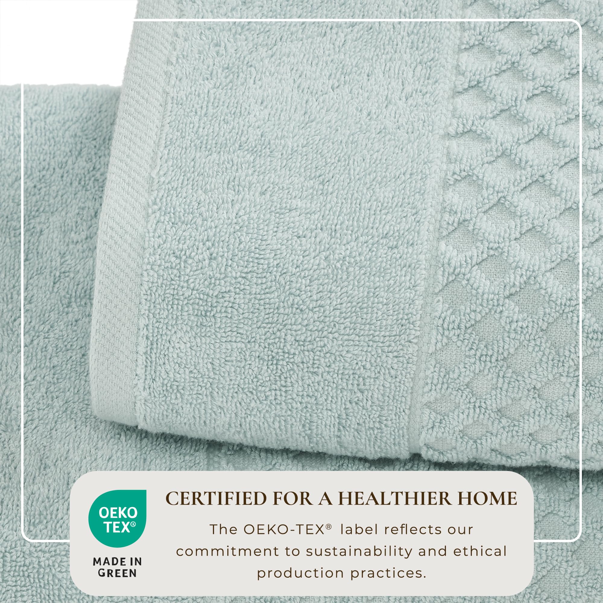Great Bay Home 100% Cotton Blue Bath Towel Set | 4 Soft Bath Towels (30 x 52 inches) | Highly Absorbent  Quick Dry Bath Towels | Grayson Collection (Set of 4  Diamond Pastel Blue)