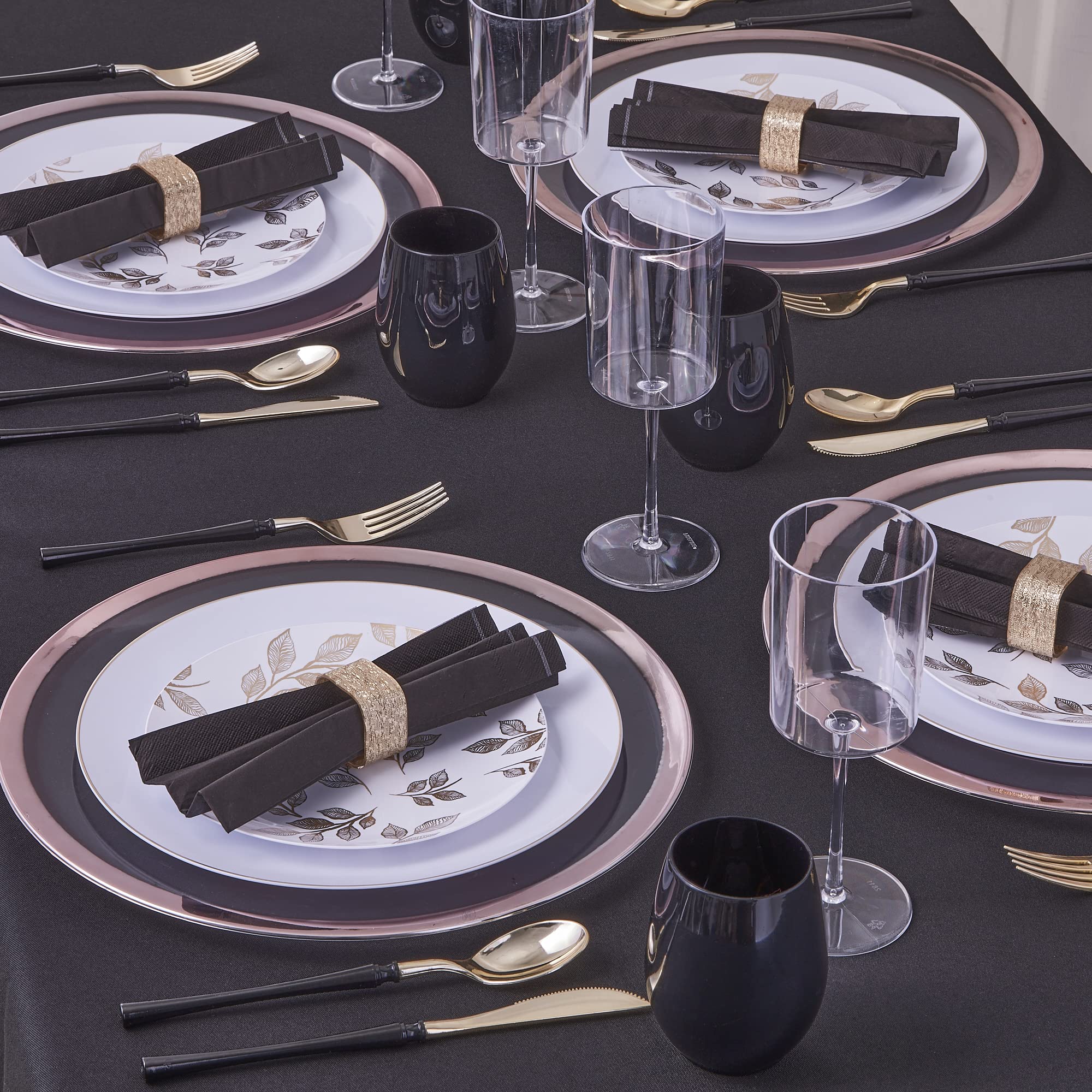 Rcz D  Cor Elegant Rose Gold Rimmed Wedding Charger Plates | 12 Pc - 13