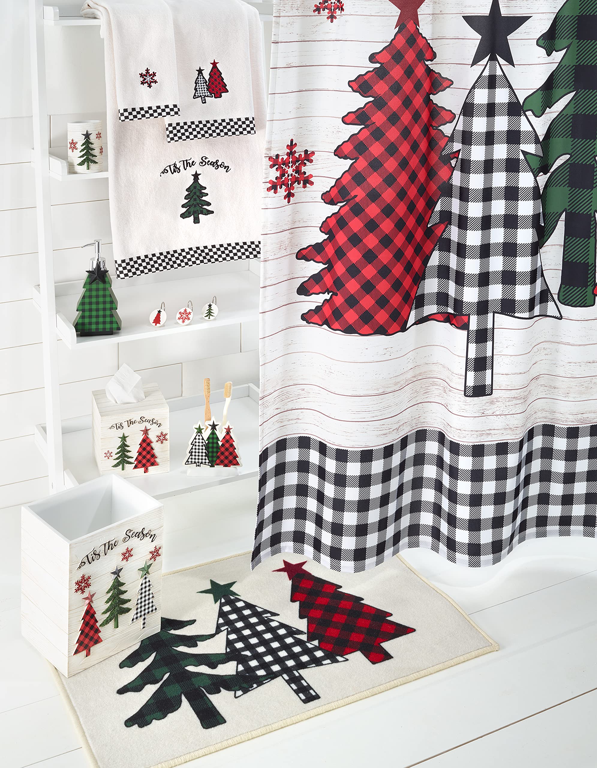 Avanti Linens - Fingertip Towels, Soft & Absorbent Cotton Velour, Christmas Decorations, Set Of 2 (Tis The Season Collection)