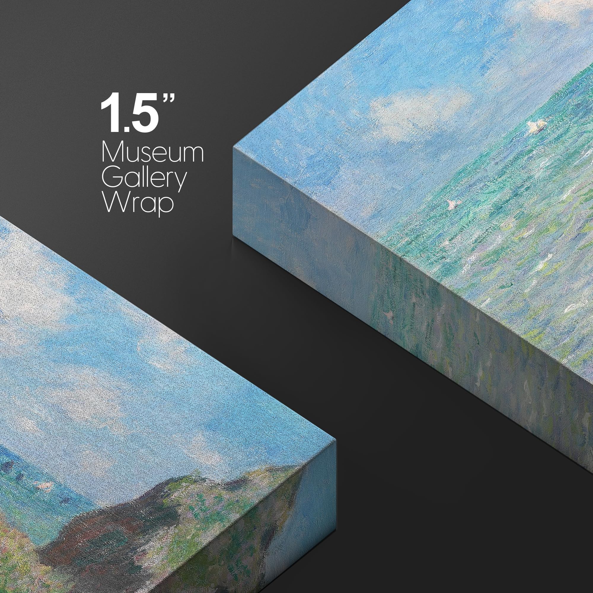 Wall26 - Claude Monet - Cliff Walk At Pourville - Impressionist Modern Art - Canvas Art Home Art - 16X24 Inches