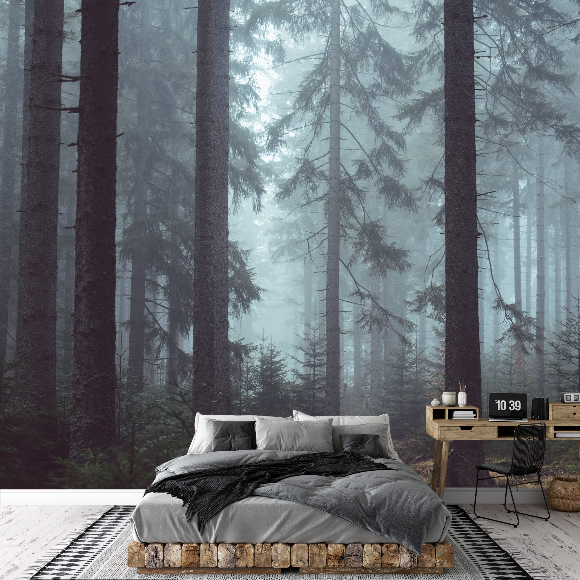 Signwin Wall Mural Landscape Of Forest Removable Self-Adhesive Wallpaper Wall Decoration For Bedroom Living Room - 100X144 Inche