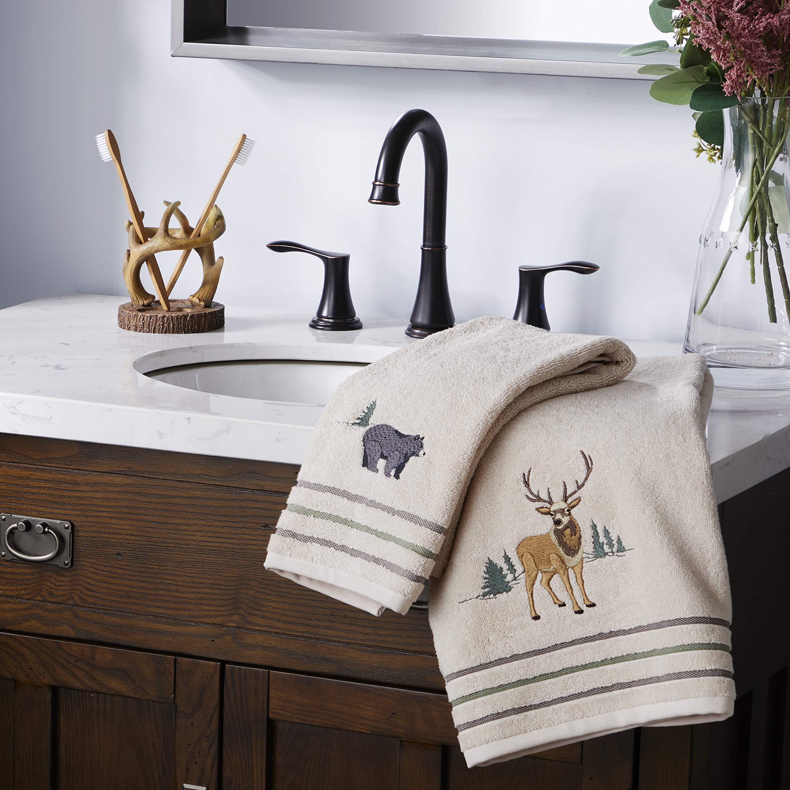 Skl Home Yellowstone Home On The Range Toothbrush Holder, 4.77'' X 4.03'' X 4.03'', Brown