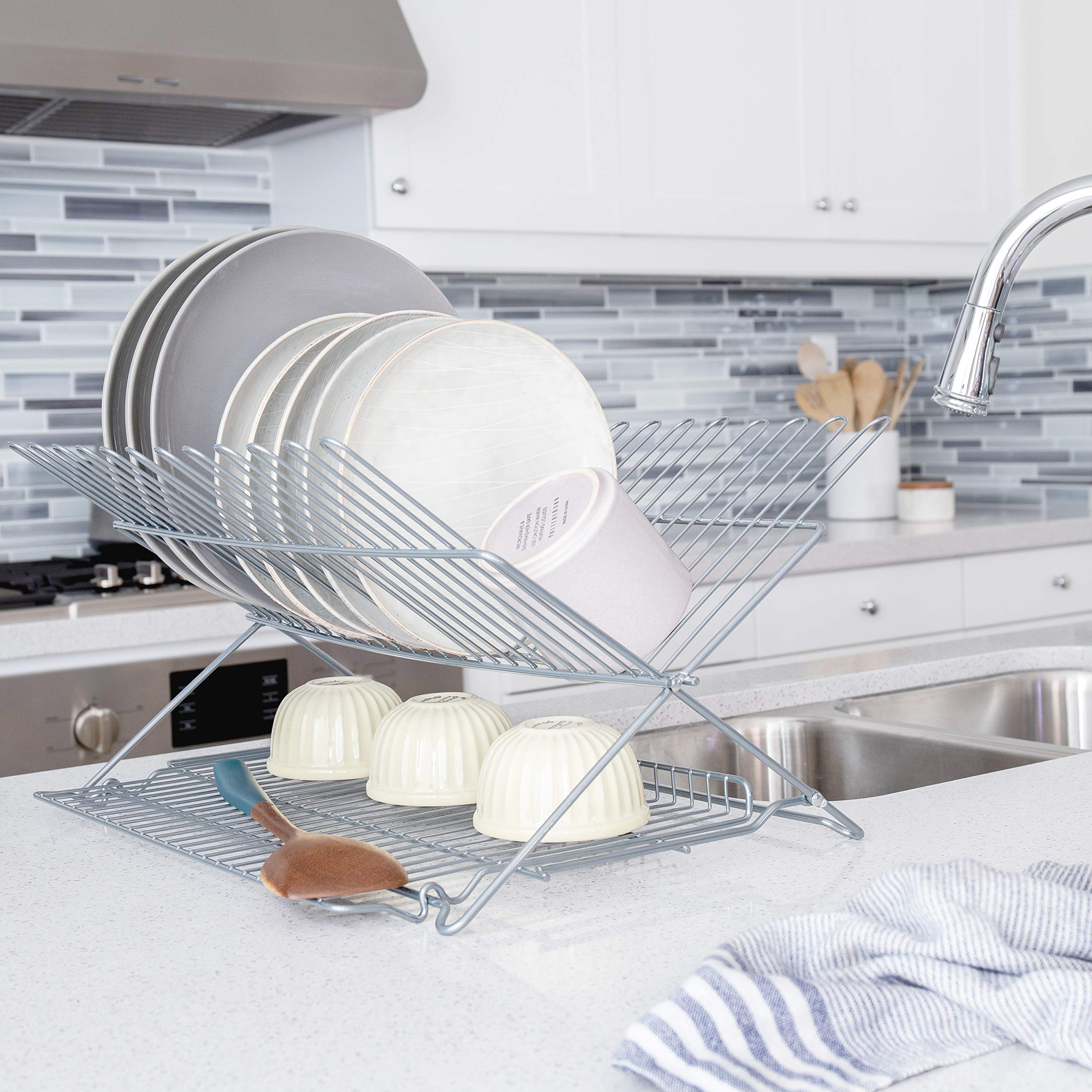 Better Houseware 3489.5 Dish Rack, Standard, Metallic Silver