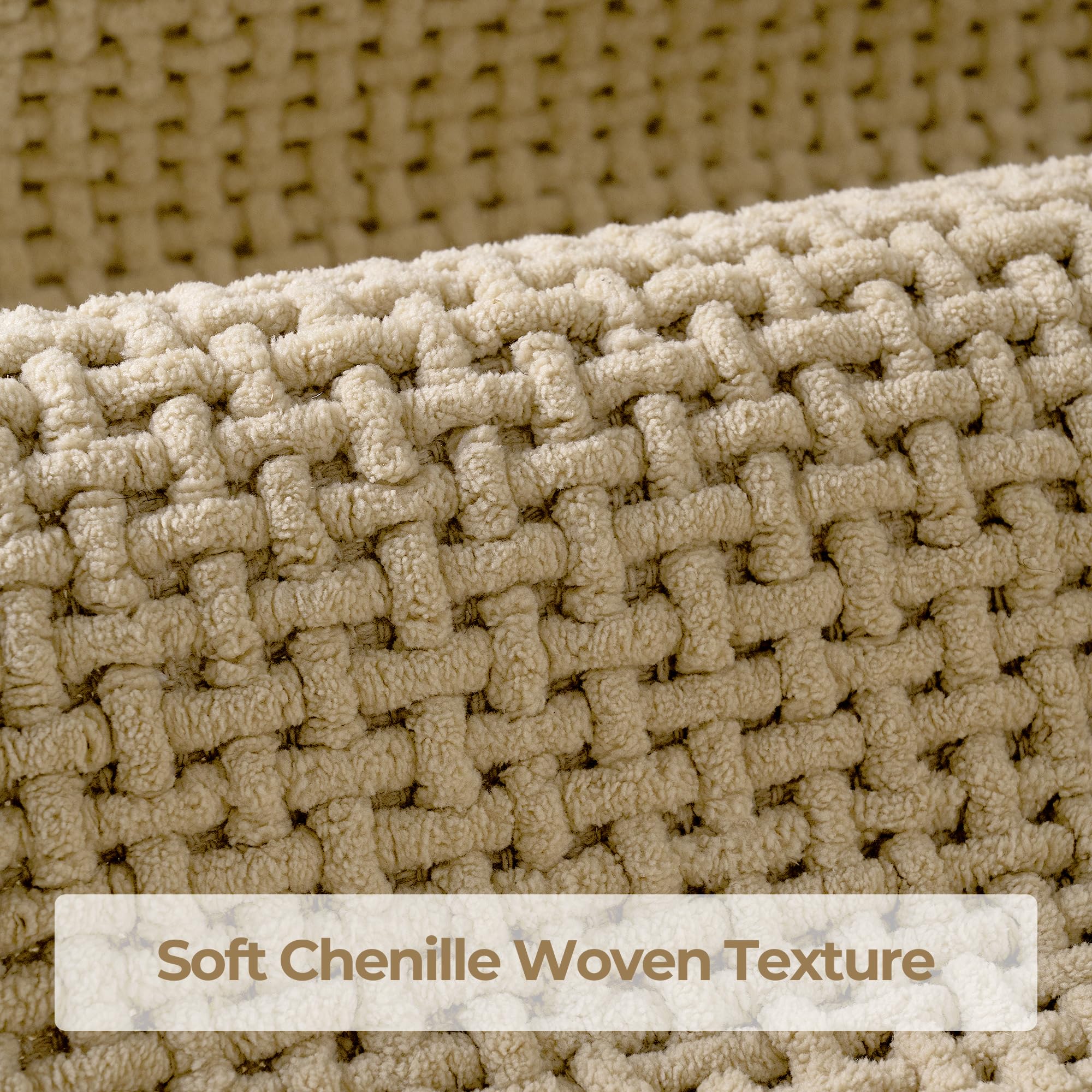 Granny Says Beige Bathroom Rugs, Absorbent Bath Mats For Bathroom, 24'' X 16'', Soft Chenille Bathroom Mat, Small Bath Rugs Non