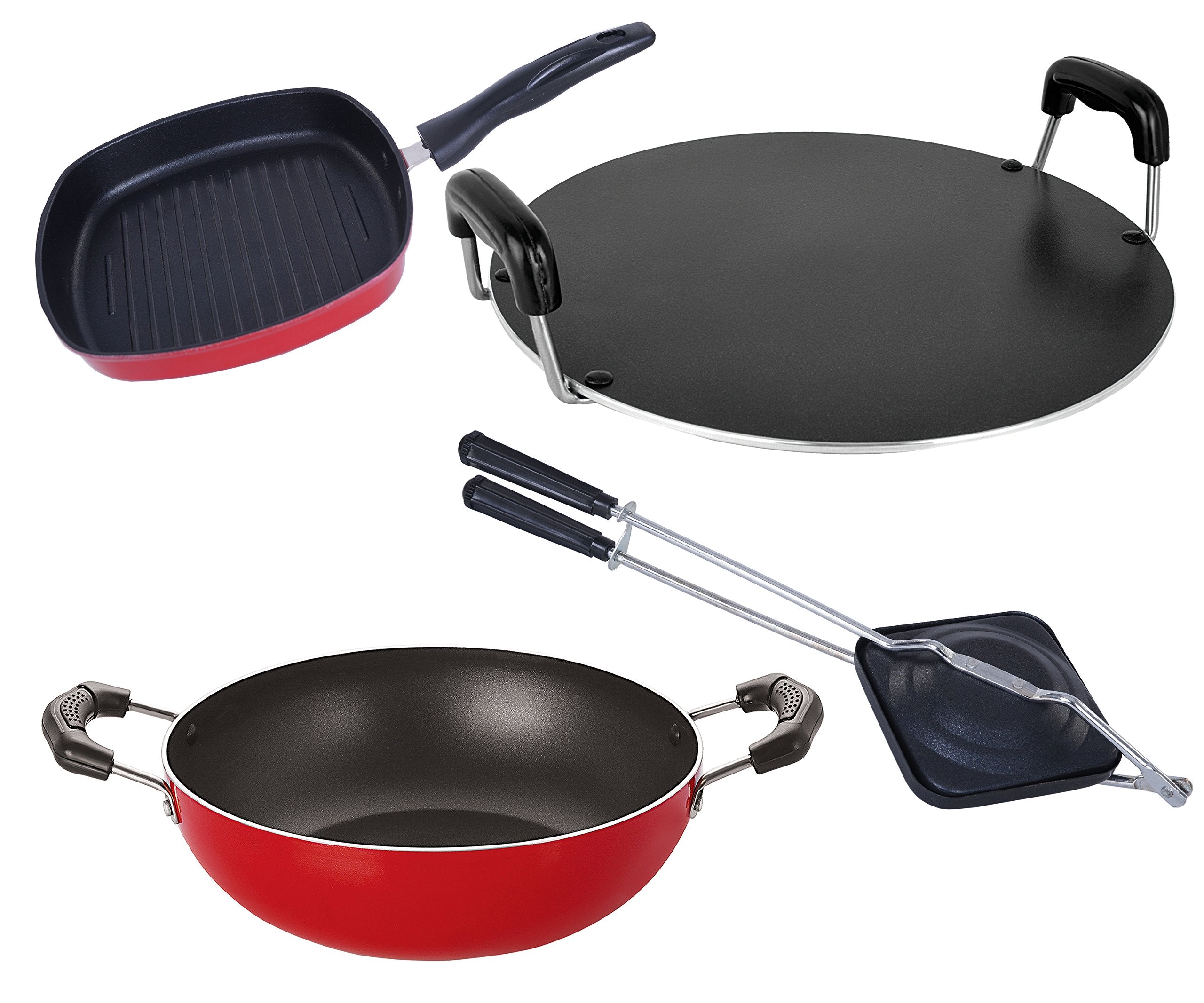 Nirlon Stain Resistance NonStick Pots And Pans Combo Gift Set, Kd14_Gp(24)_Rt_Ht