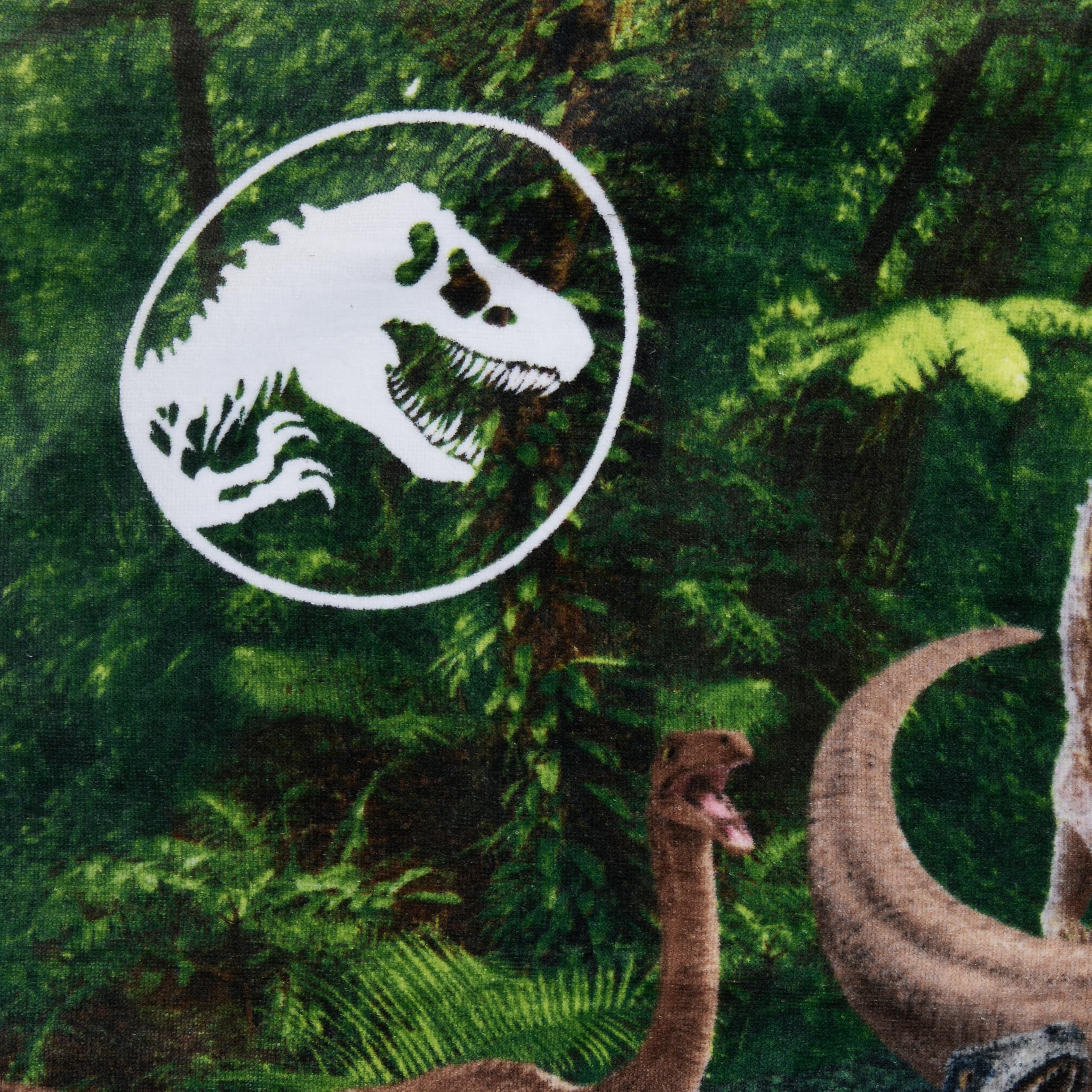 Jurassic World Dominion Blue Velociraptor and Rexy T-Rex Super Soft Cotton Bath/Pool/Beach Towel  58 Inches x 28 Inches  By Franco Kids