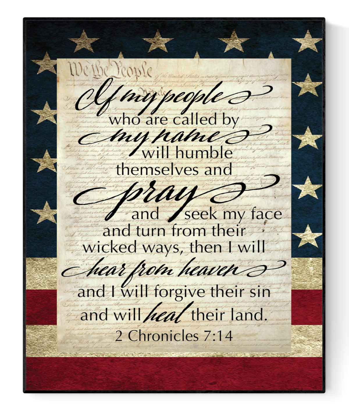 2 Chronicles 7:14 Art Poster | My People | Bible Verse Print (11X14)