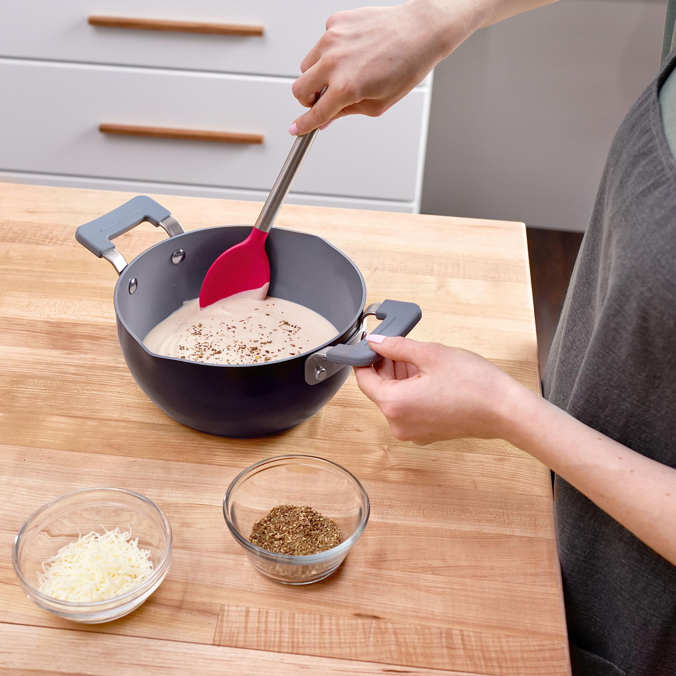 Tovolo Mixing Stainless Steel Handle Scratch-Resistant & Heat-Resistant Stirring Spoons, Kitchen Utensil Safe For Nonstick Cookw