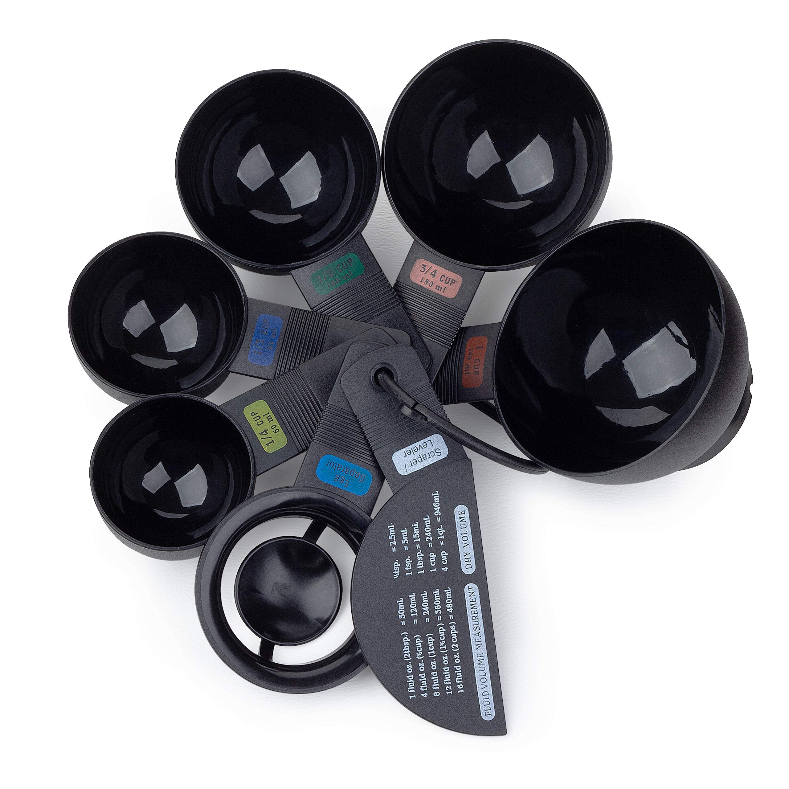 Fox Run 4838 Measuring Cup Set With Egg Separator, Black, Medium