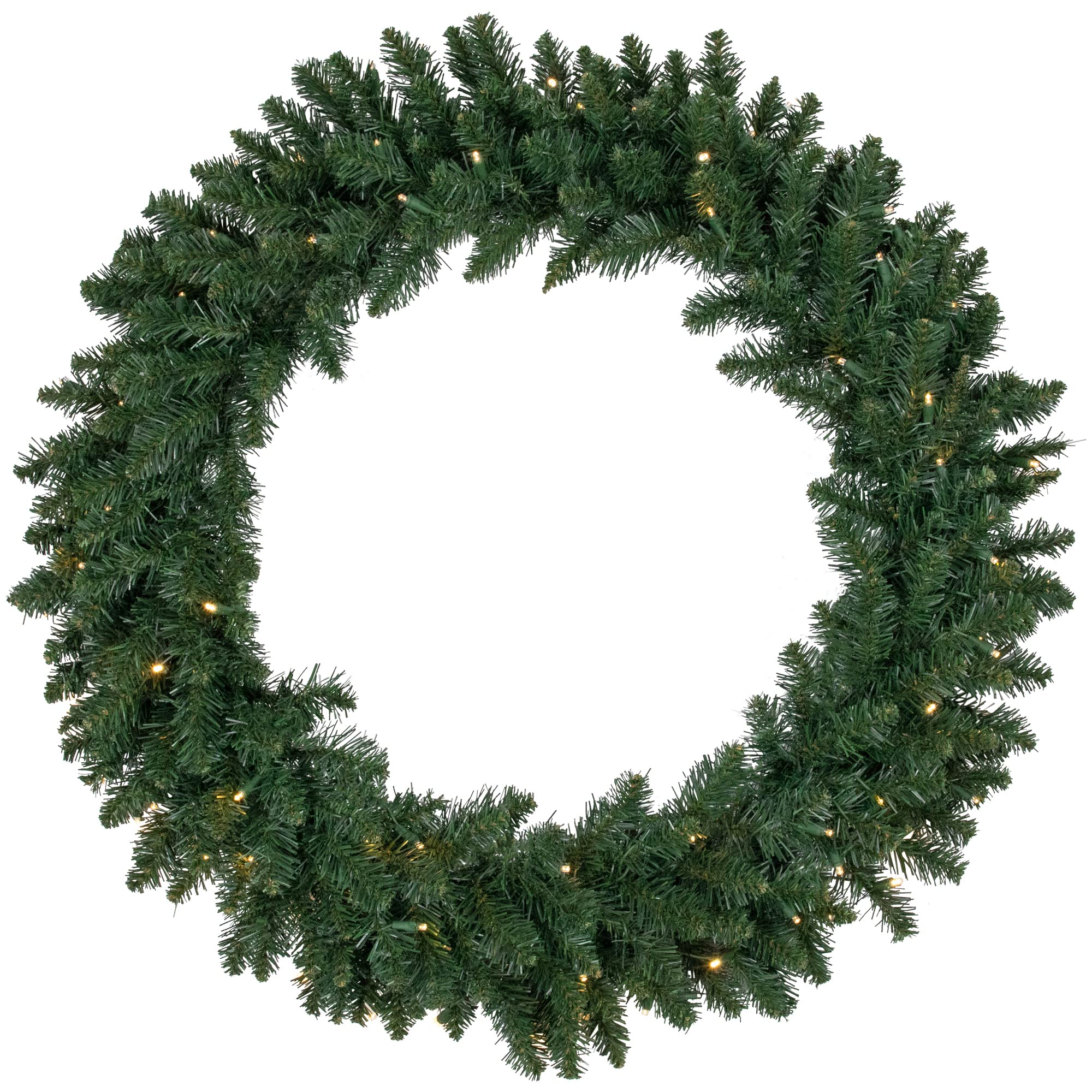 Northlight Pre-Lit Buffalo Fir Artificial Christmas Wreath - 36-Inch, Warm White LED Lights