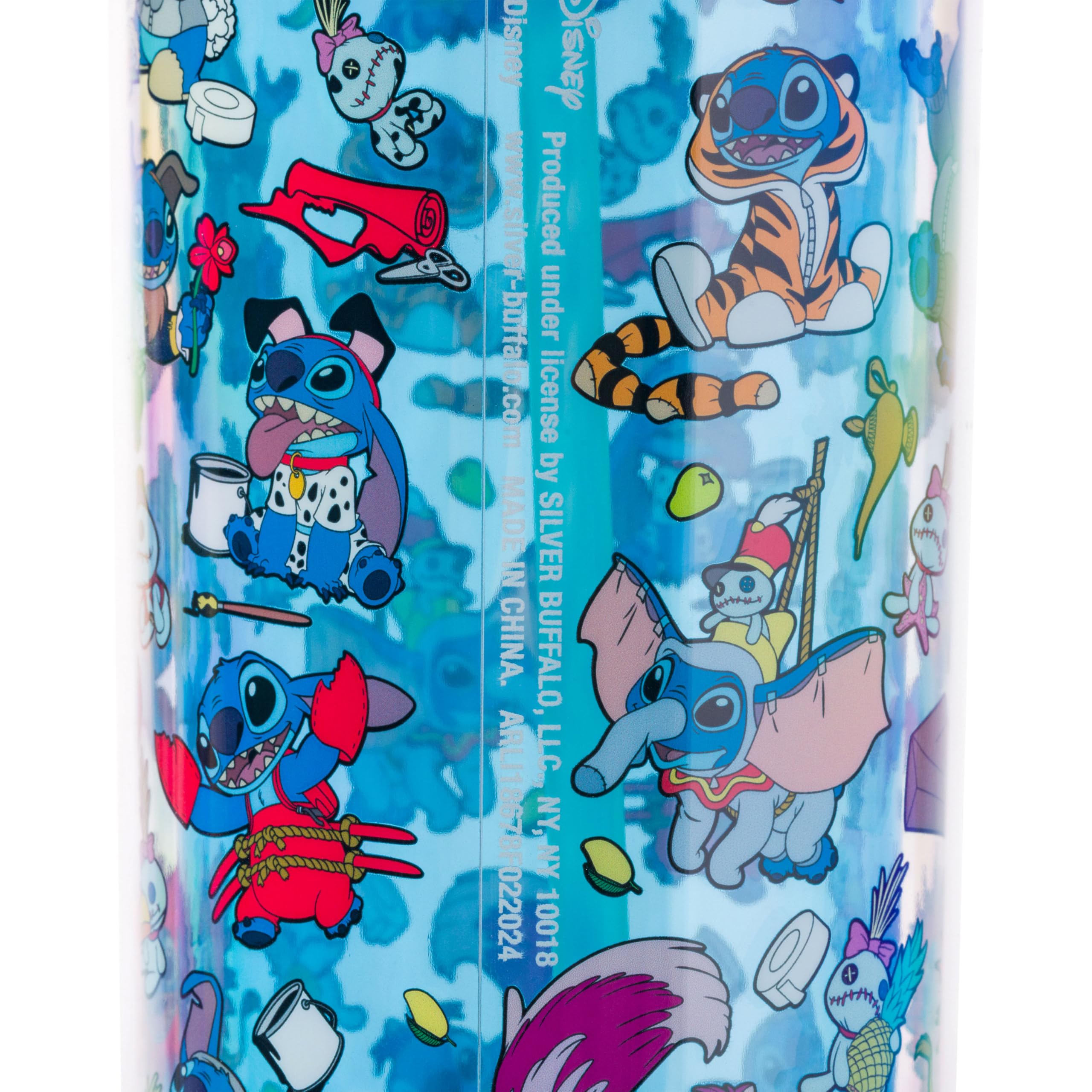Silver Buffalo Disney Lilo And Stitch Halloween Costumes Plastic Tall Cold Cup With Lid And Straw Featuring Stitch And Scrump, 2