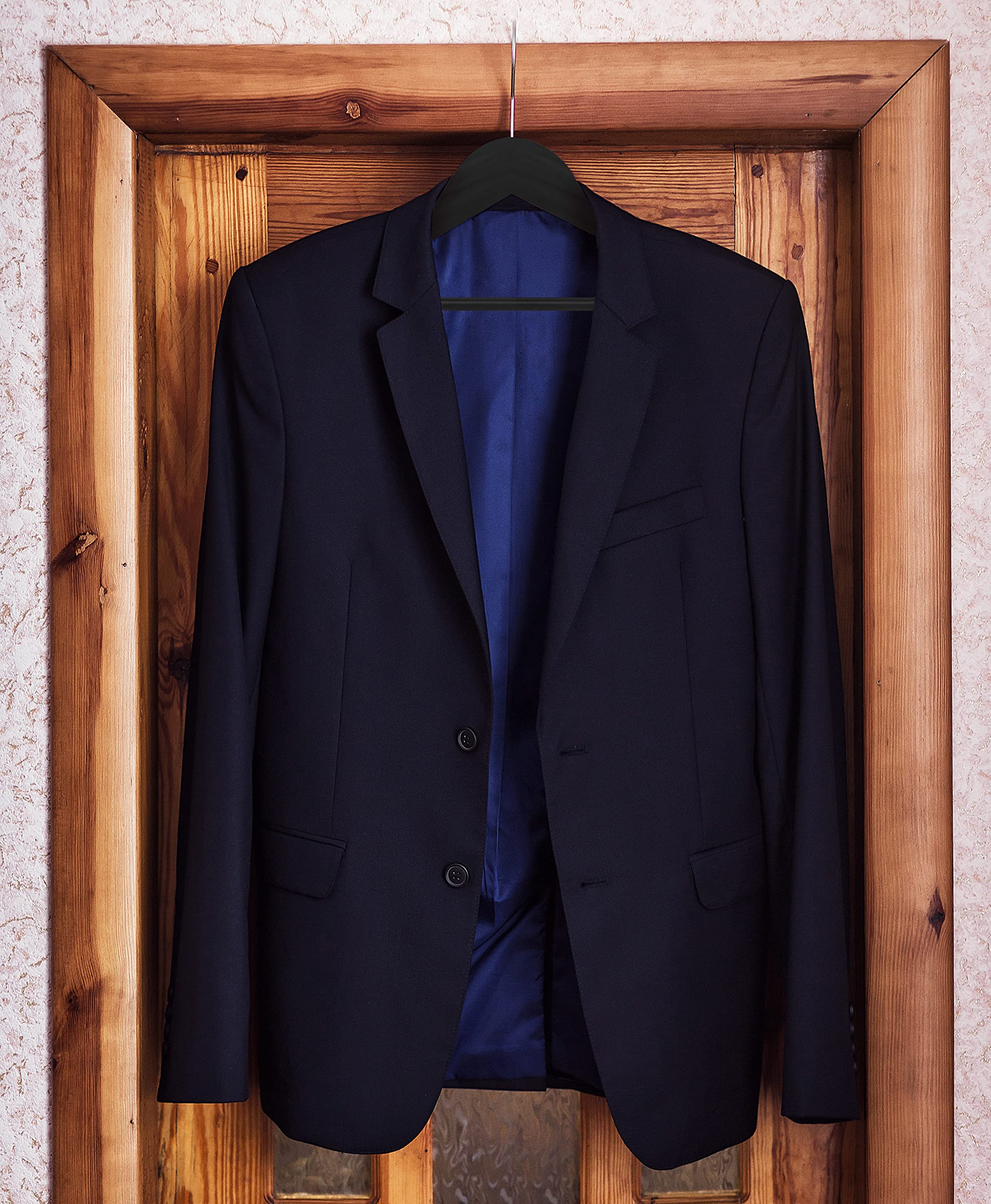 Utopia Home Premium Wooden Hangers 20 Pack - Durable & Slim Coat Hanger - Suit Hangers with 360-Degree Rotatable Hook - Wood Hangers with Shoulder Grooves (Black Color)