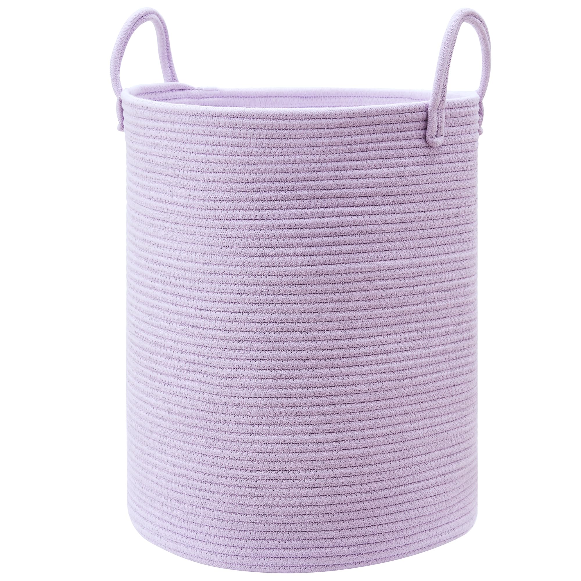 Mojoscend 60L Large Purple Laundry Basket Hamper For Clothes Storage Basket For Bedroom Living Room, 15Dx20H Inches Purple Room