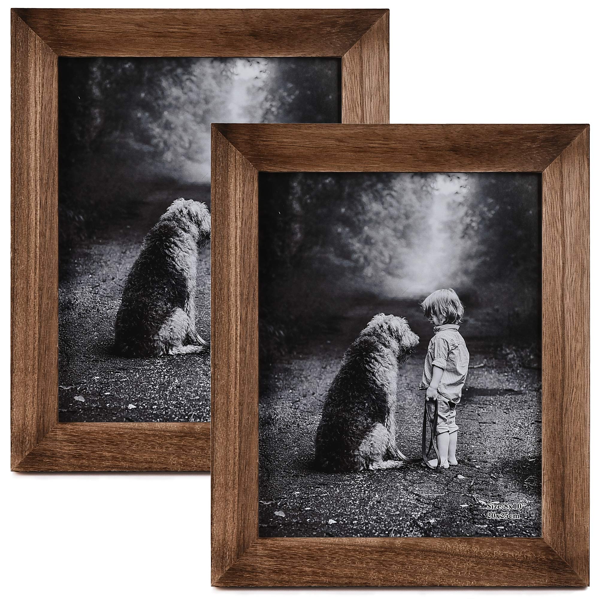 Yaetm-Picture Frame, Natural Solid Wood Photo Frame Display For Tabletop And Wall High Definition Glass Carbonized Black (462 Pk