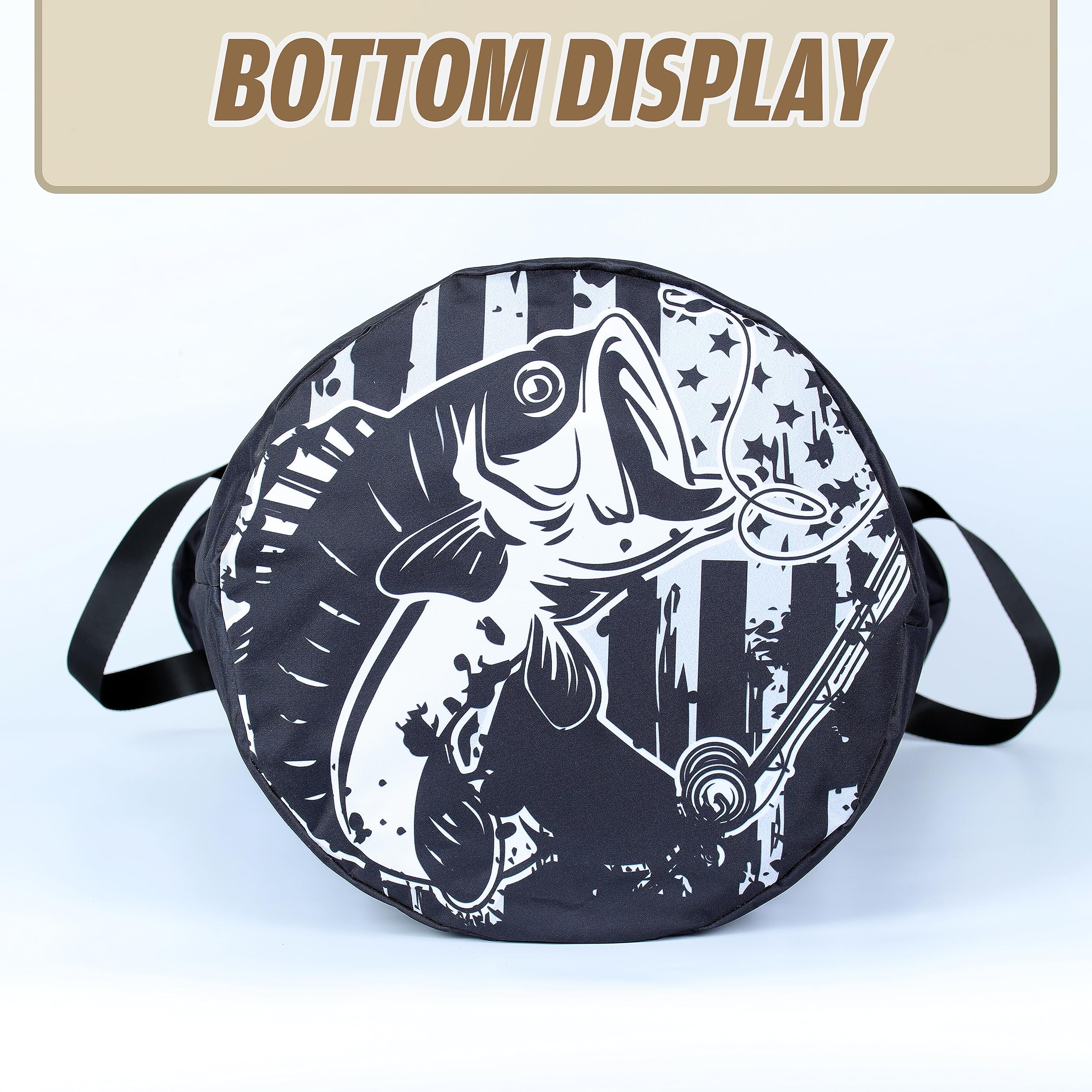 American Flag Bass Fish Laundry Basket Vintage Fishing Foldable Oxford Cloth Funny Tote Bag Laundry Hamper Clothes Storage Bucke