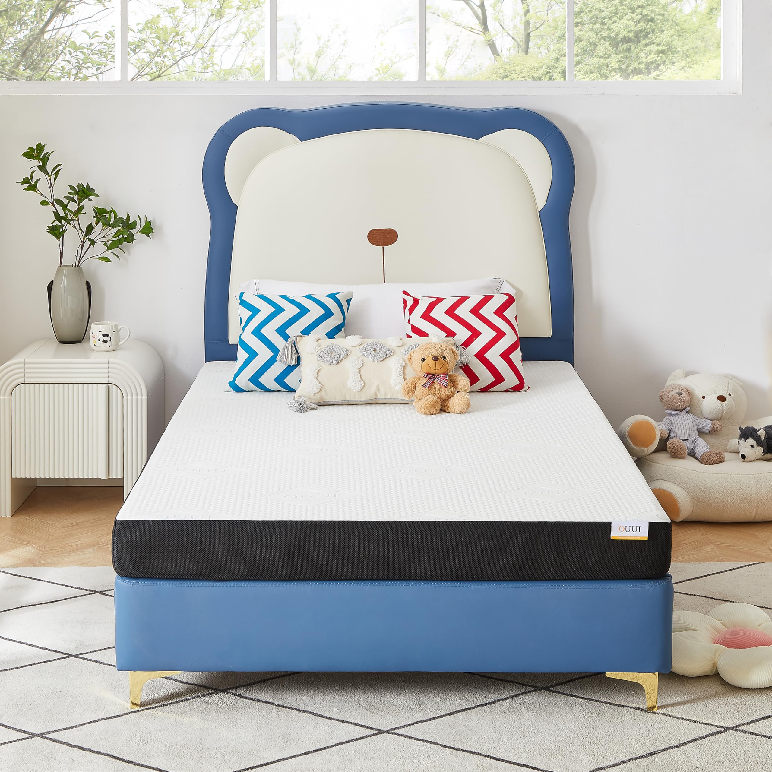 Ouui 6 Inch Gel Memory Foam Twin Mattress Medium-Firm Mattress For Pressure Relief & Cooler Sleep Mattress For Kids Adults Certi