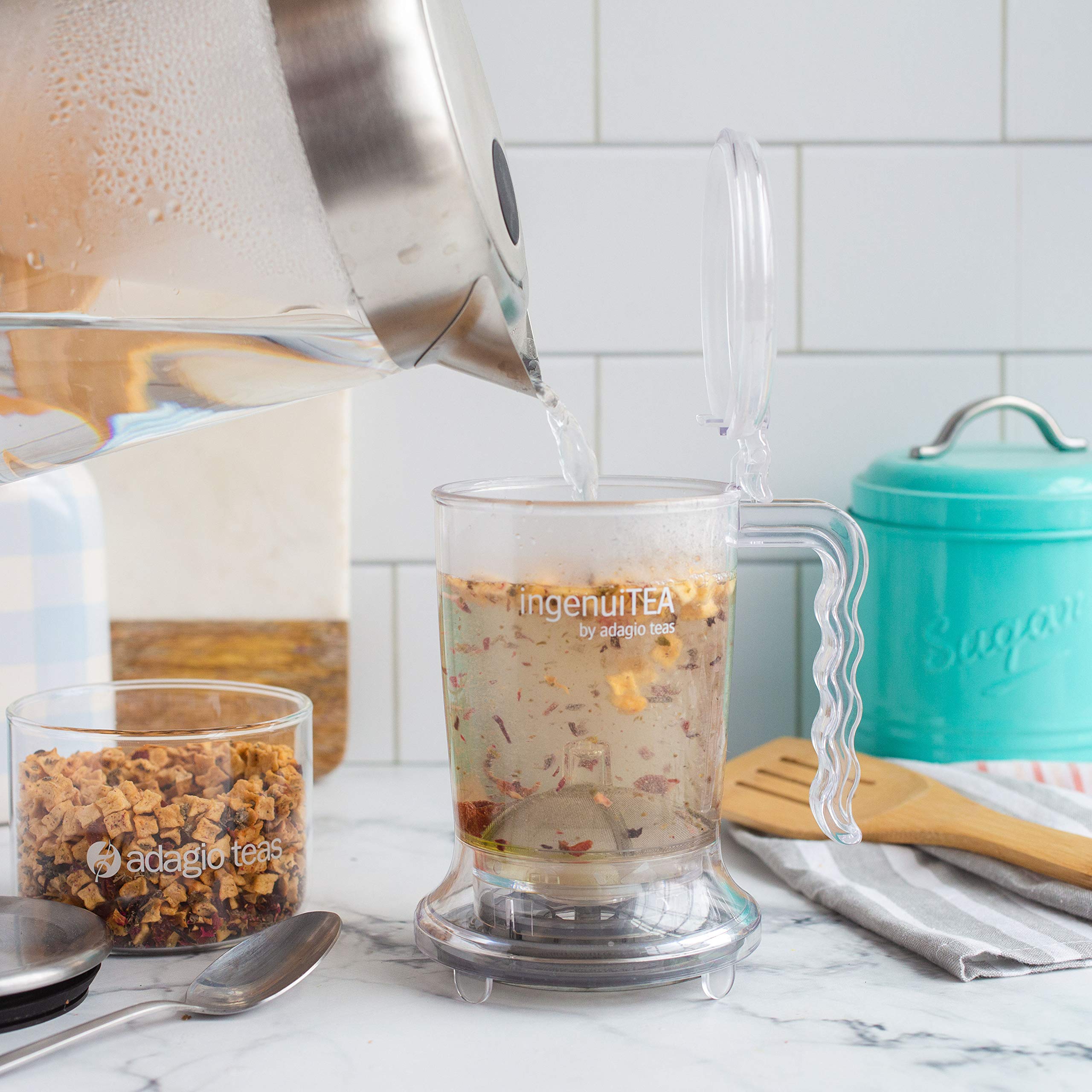 Adagio Teas Ingenuitea Bottom-Dispensing Teapot,Clear,16 Oz