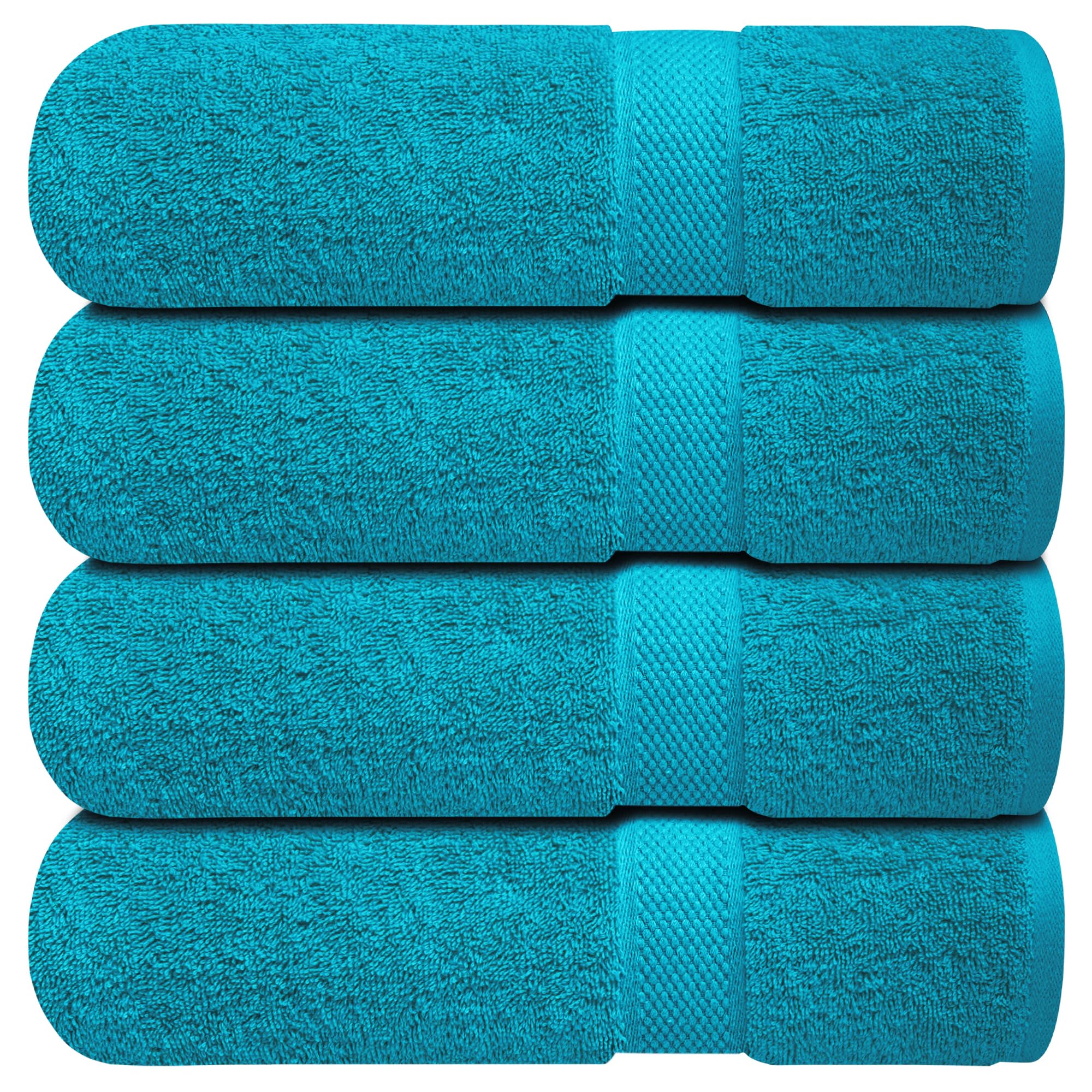 Infinitee Xclusives Premium Bath Towels Set Pack Of 4-100 Ring Spun Cotton Towels - Teal Bath Towels 27 X 54 - Soft Feel, Quick