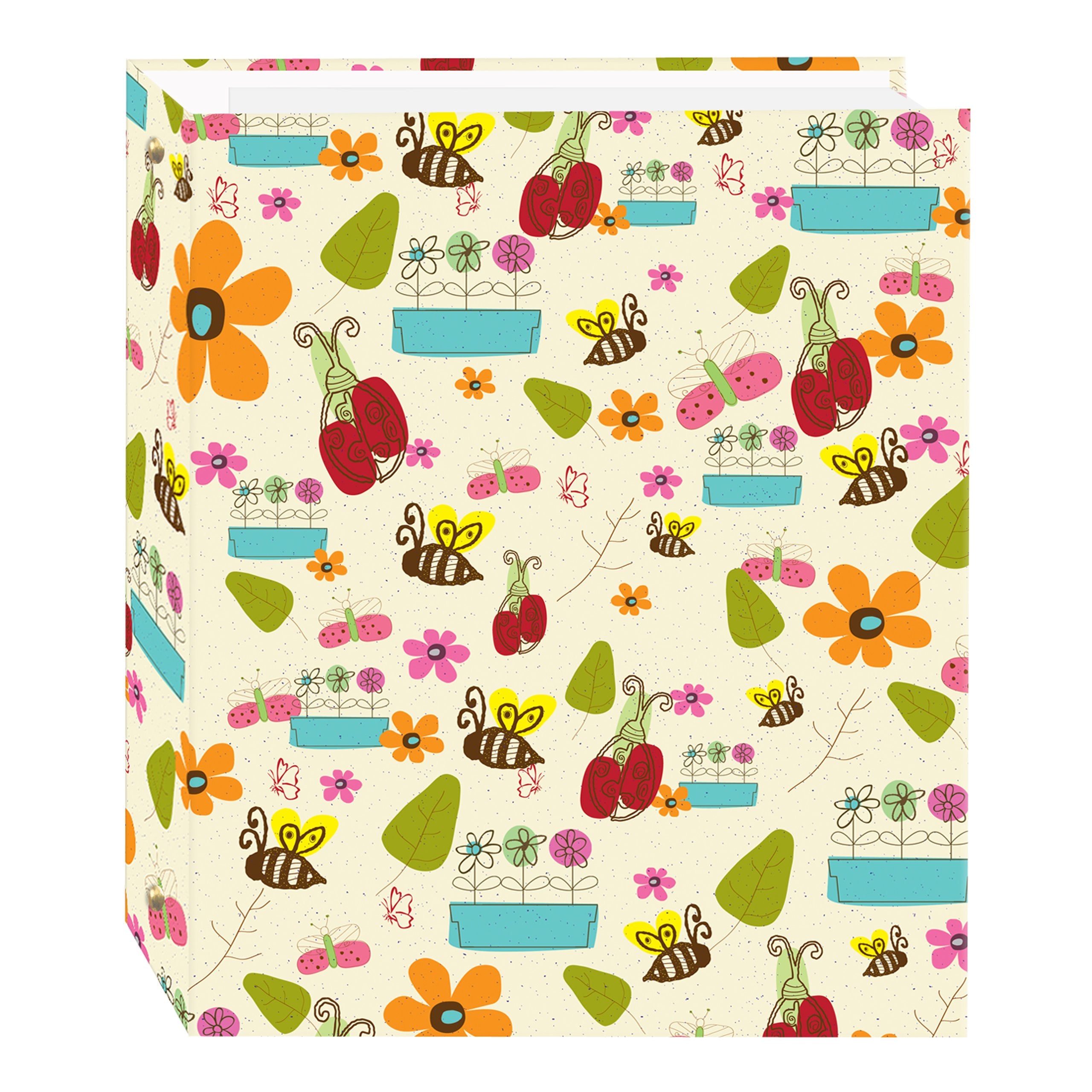 Magnetic Self-Stick 3-Ring Photo Album 100 Pages (50 Sheets), Doodles Design