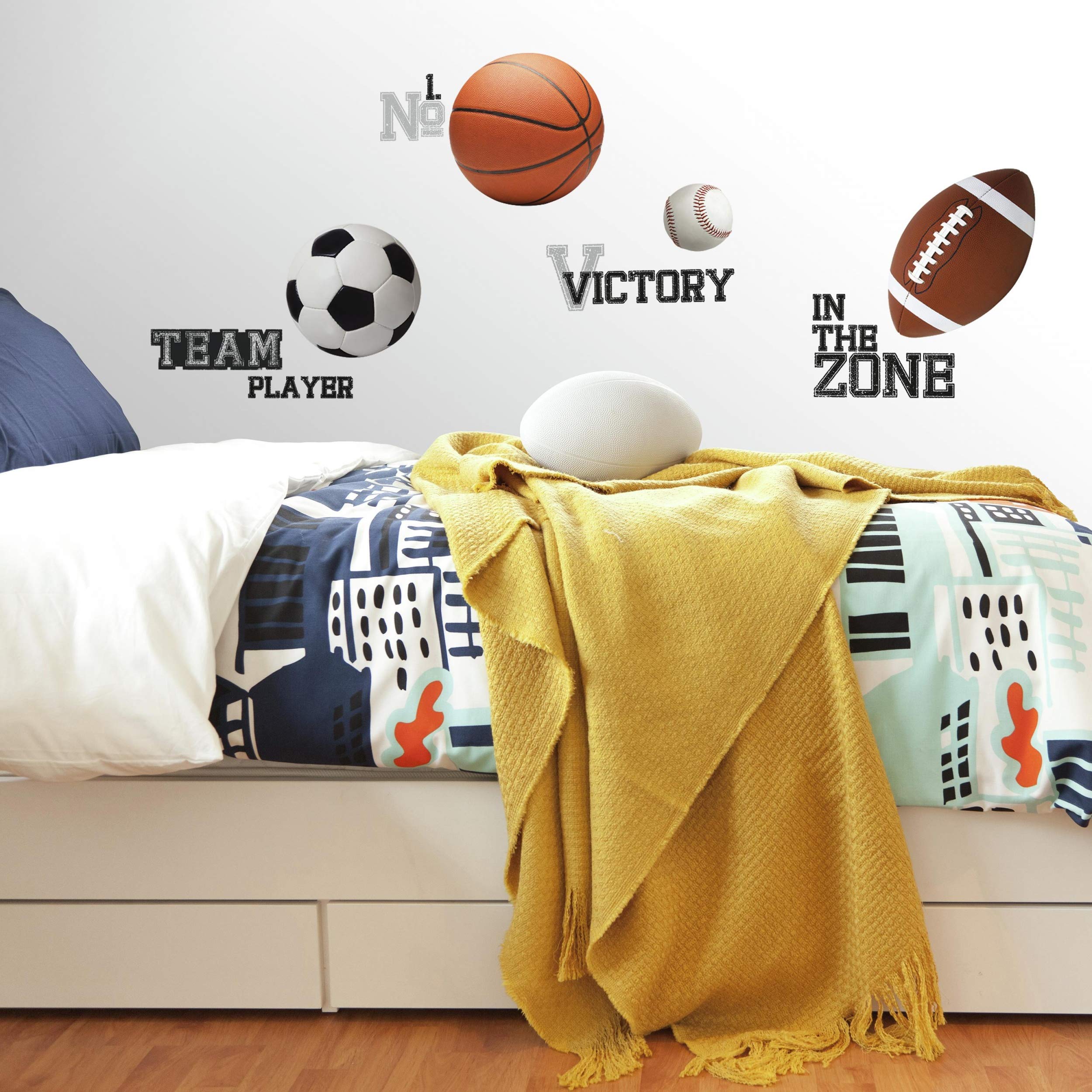 Roommates Rmk1705Scs All Star Sports Saying Peel And Stick Wall Decals 10 Inch X 18 Inch