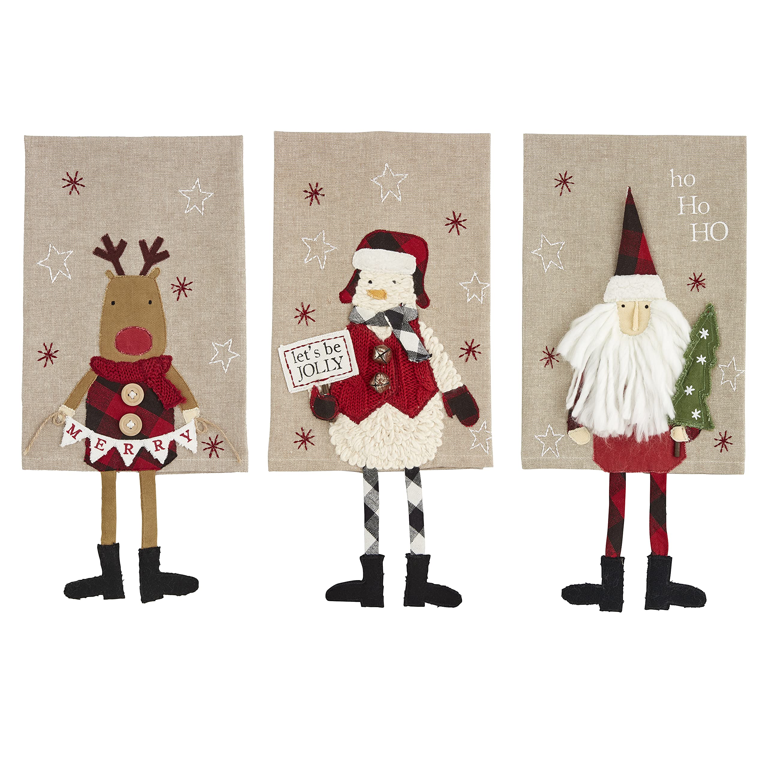 Mud Pie Christmas Dangle Leg Towel, Santa, 21'' X 14''