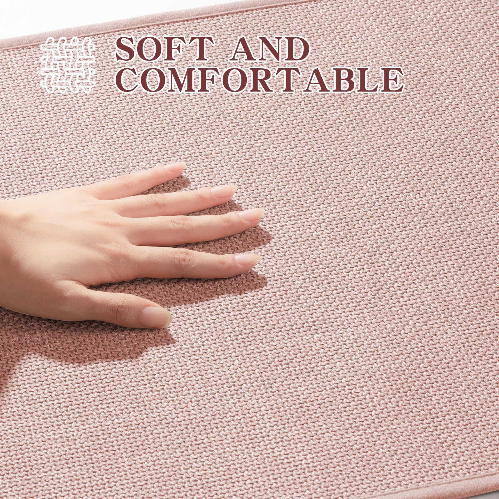 Chakme Bathroom Rugs Mat 32X17, Ultra Thin Non Slip Bath Mat Quick Dry Absorbent Bath Mat For Bathroom Floor, (Pink, 32''X17'')