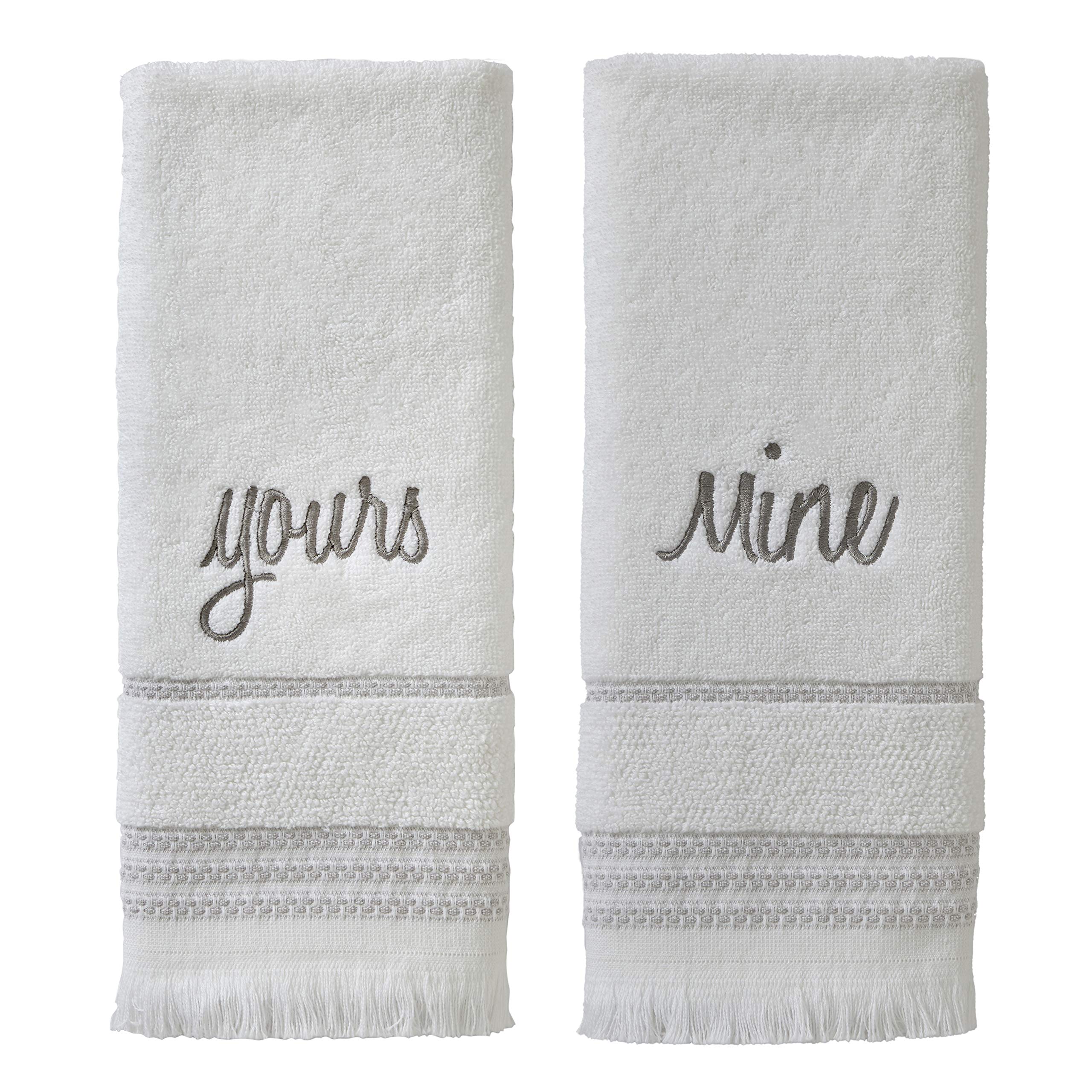 Skl Home Yours & Mine Hand Towel Set, White