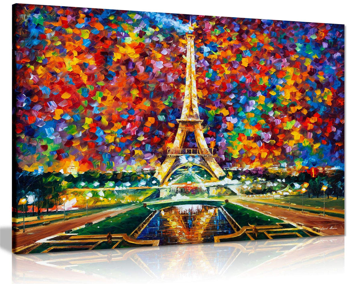 Paris Of My Dreams By Leonid Afremov Canvas Wall Art Picture Print For Home Decor (24X16)