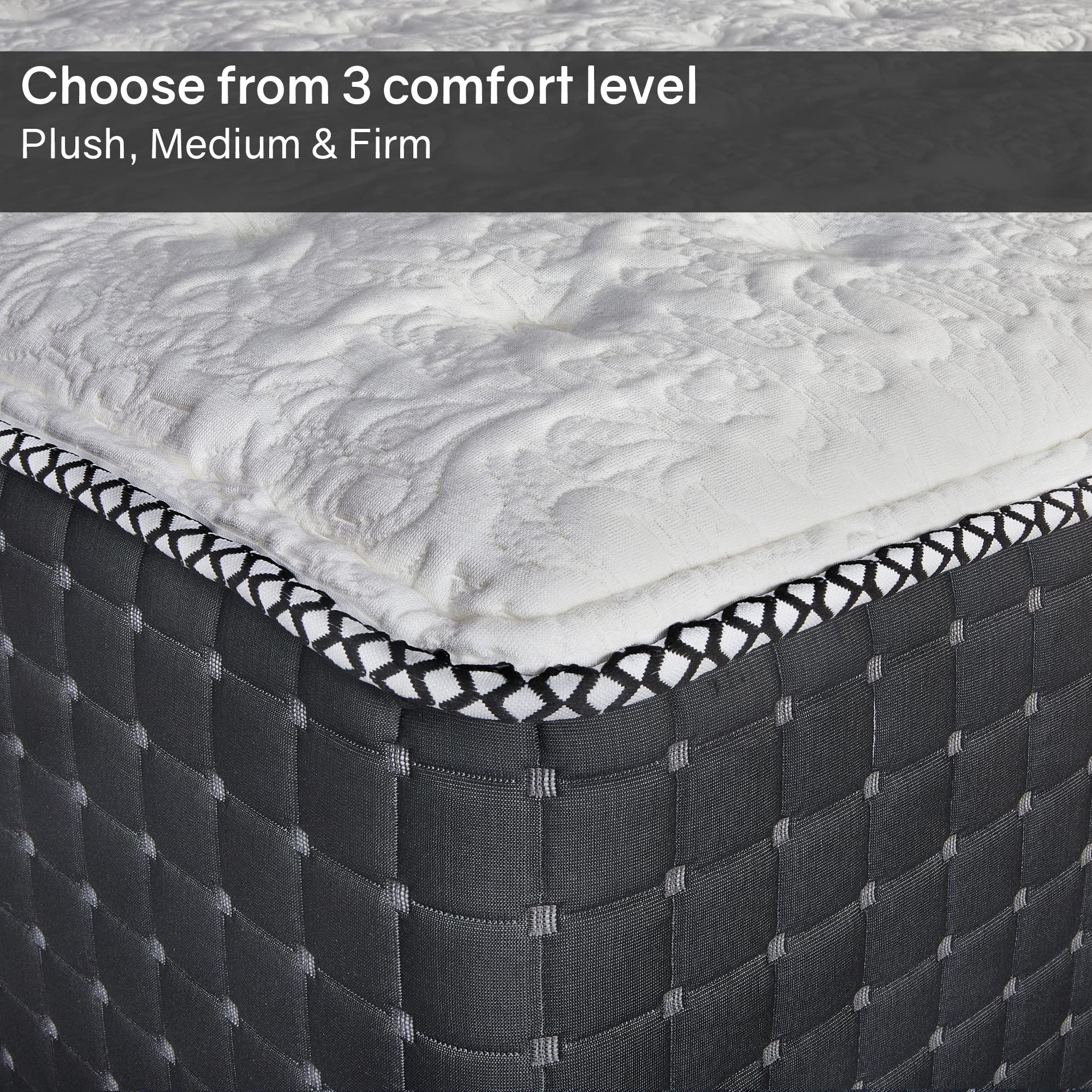 Zayton, 14-Inch Luxury Foam Encased Soft Hybrid Mattress, Pocket Coil Springs For Motion Isolation & Pressure Relief, Strong Edg