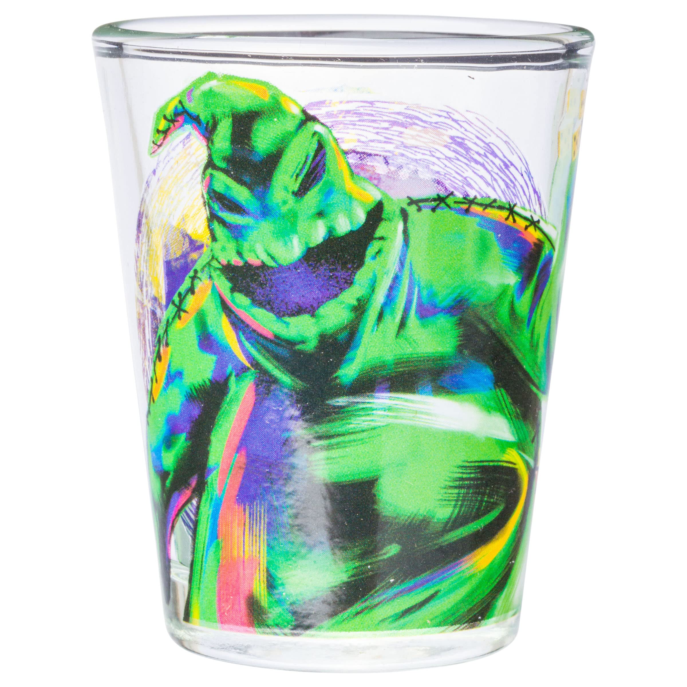 Silver Buffalo Disney Nightmare Before Christmas Featuring Jack Skellington, Sally, And Oogie Boogie 4 Pack Mini Glasses, 1.5 Ou