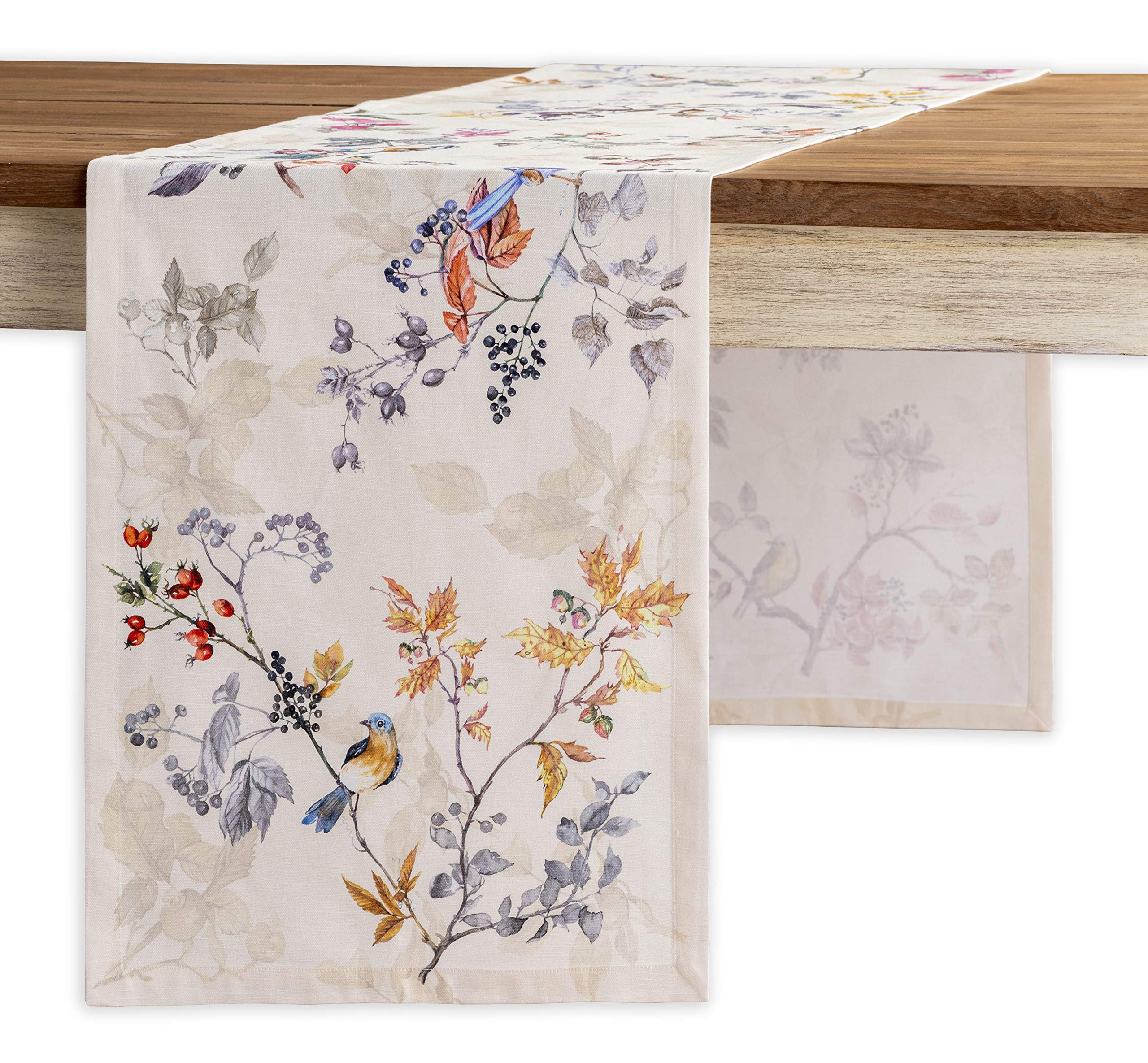 Maison D' Hermine Tablerunner 14.50''X72'' 100% Cotton Decorative Table Runners, Kitchen, Wedding, Restaurant & Camping, Equinox