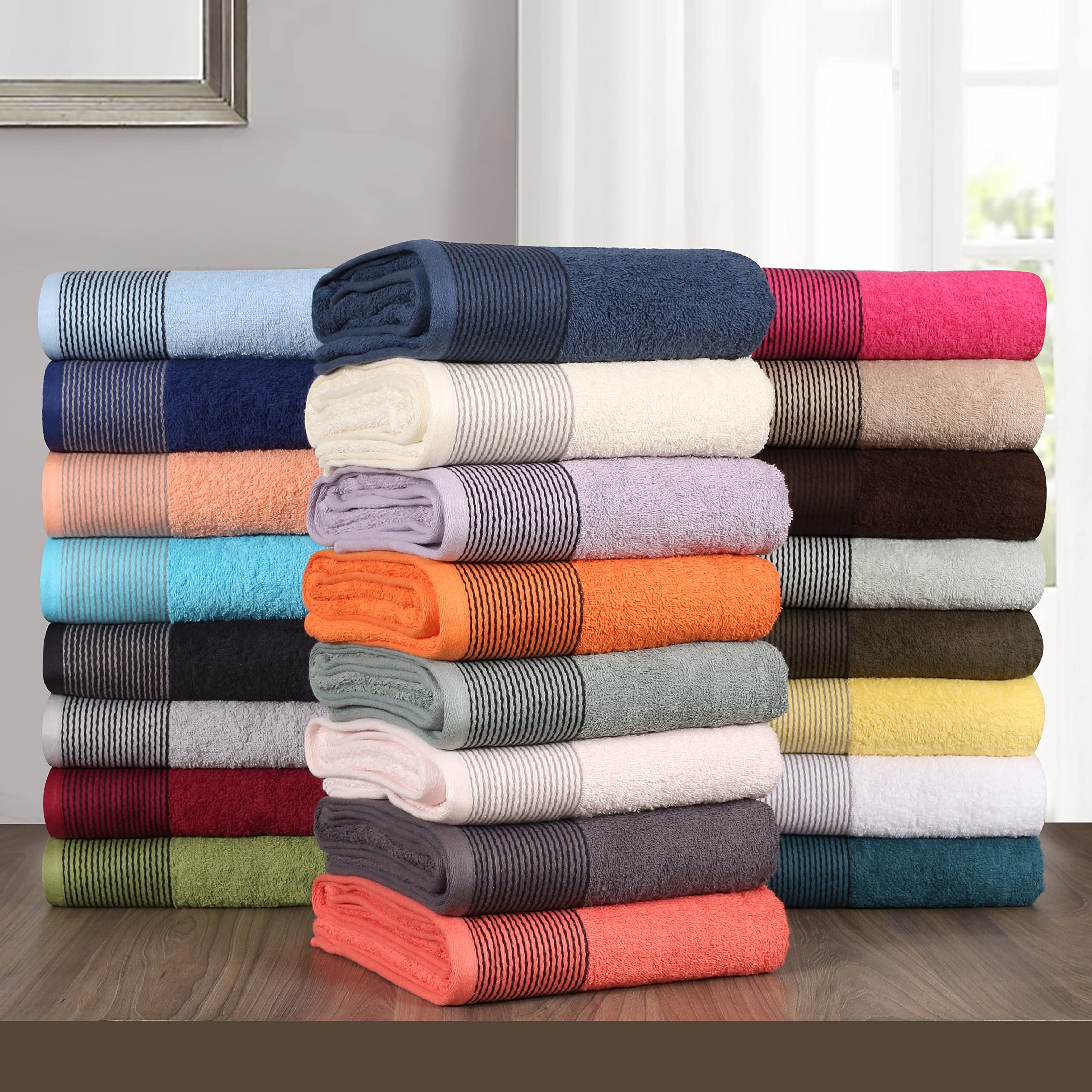 Belizzi Home Ultra Soft 2 Pack Oversized Bath Towel Set 28X55 Inches, 100% Cotton Large Bath Towel, Ultra Absorbant Compact Quic