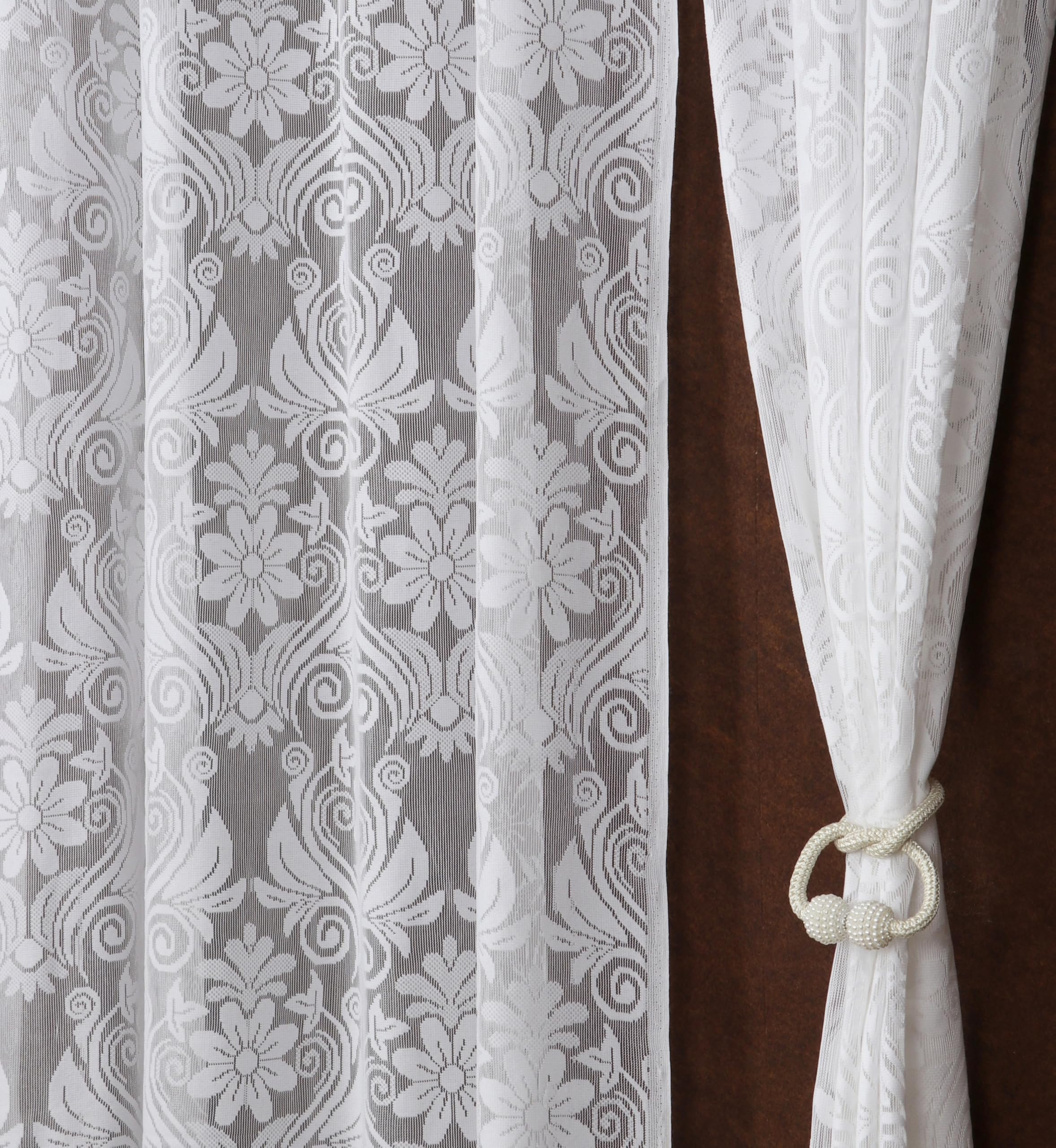 Homefab India Self Design Transparent Sheer Curtain - 5 X 4 Feet, Window Curtains, White, Pack Of 1 Piece
