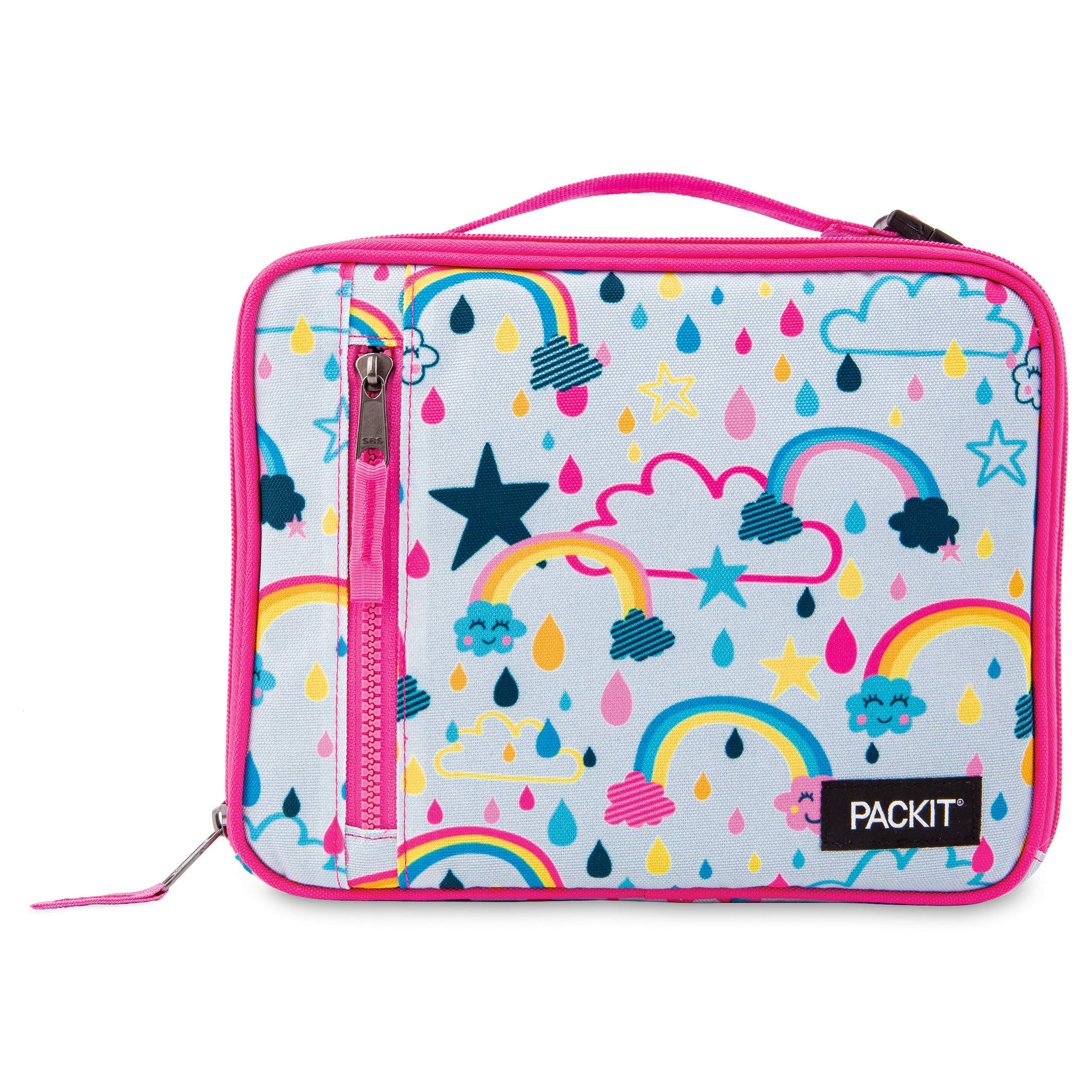 Packit Freezable Classic Lunch Box, Rainbow Sky, Built With Ecofreeze Technology, Collapsible, Reusable, Zip Closure With Zip Fr