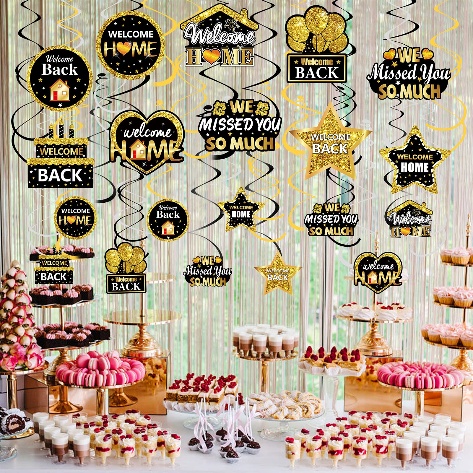 30Pcs Welcome Home Decorations We Missed you Hanging Swirls Decor  Welcome Back Home Hanging Ceiling Party Supplies  Homecoming Return Party Backdrop