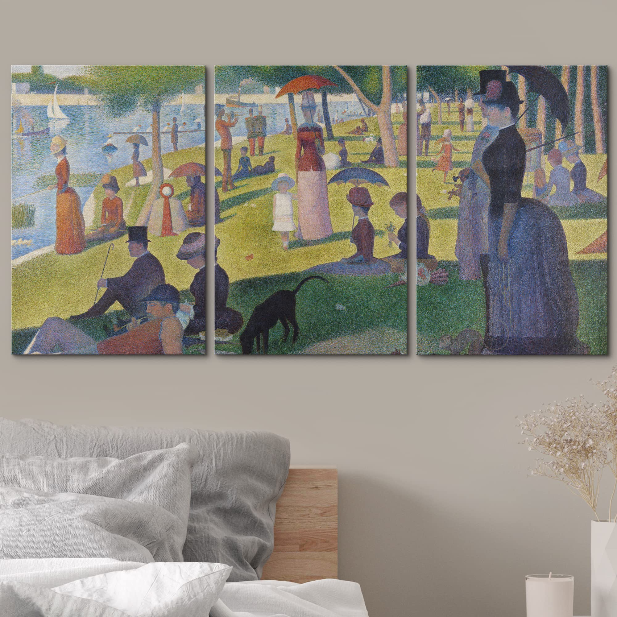 Wall26 Canvas Print Wall Art Set La Grande Jatte By Georges Seurat Cultural Historic Oil Painting Fine Art Reproduction Scenic C