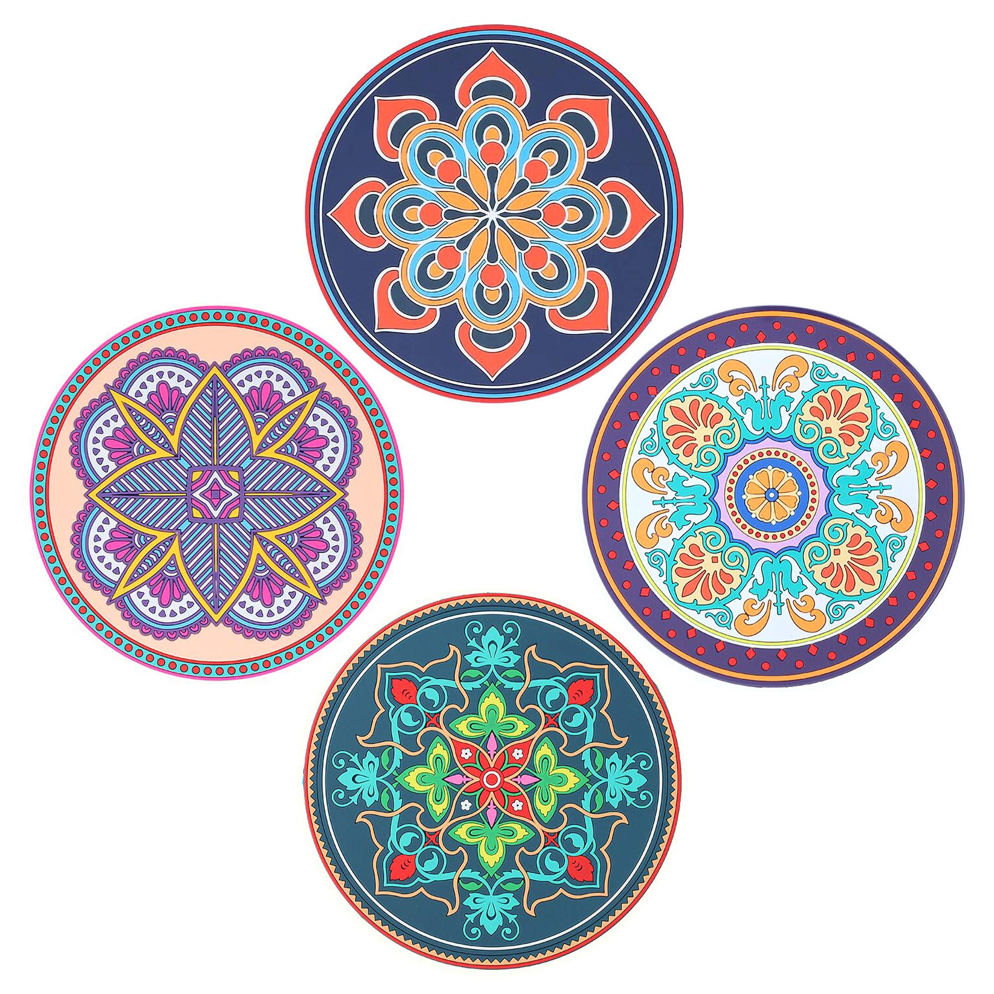 Longjet Trivets For Hot Dishes, Hot Pot And Pan Mats, Pot Holders For Kitchen, Kitchen Accessories For Countertop (Silicone/Vint