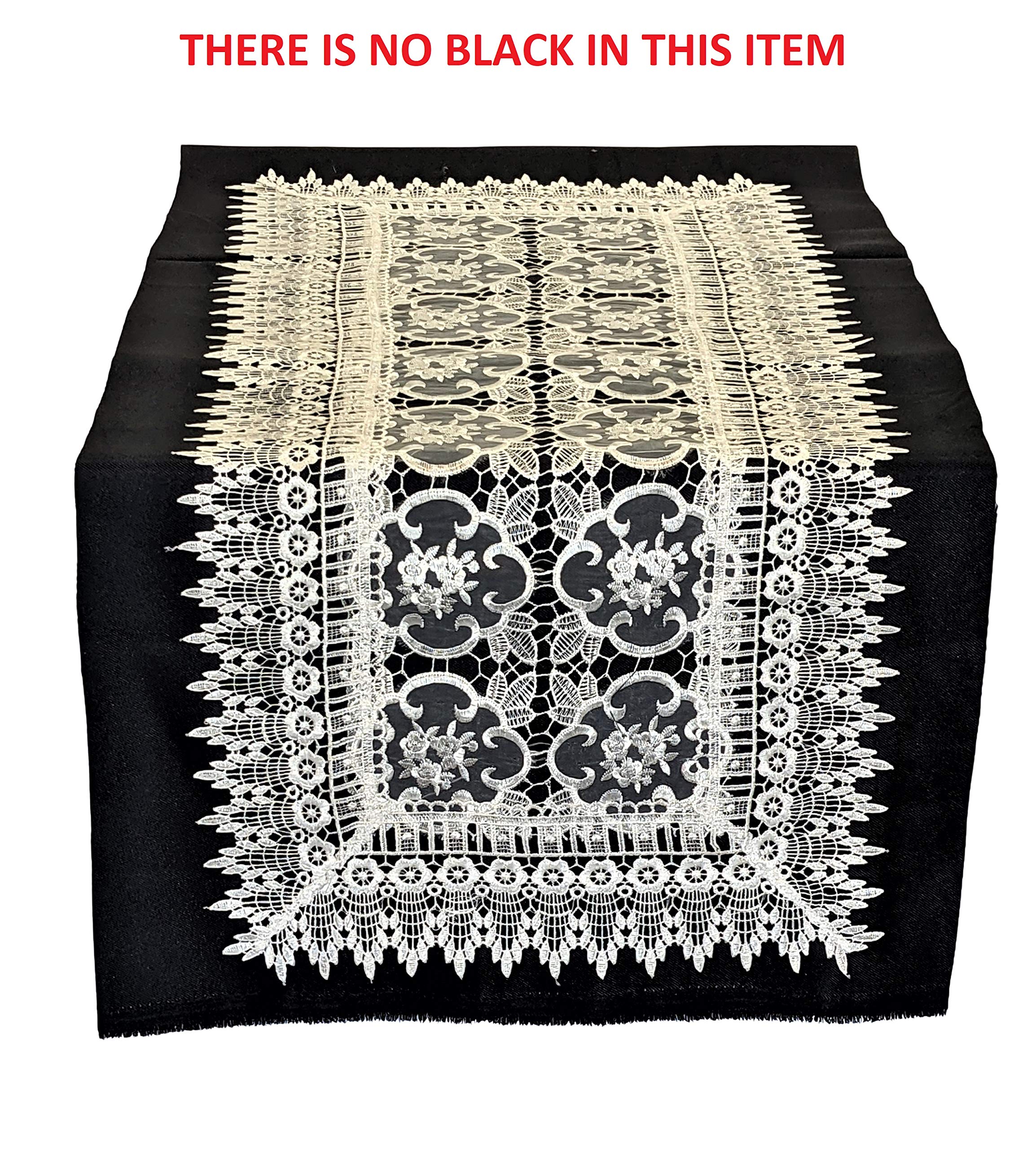 Doily Boutique Square Doily With Flowers On Sheer Material And Lace, Size 13 X 13 Inches