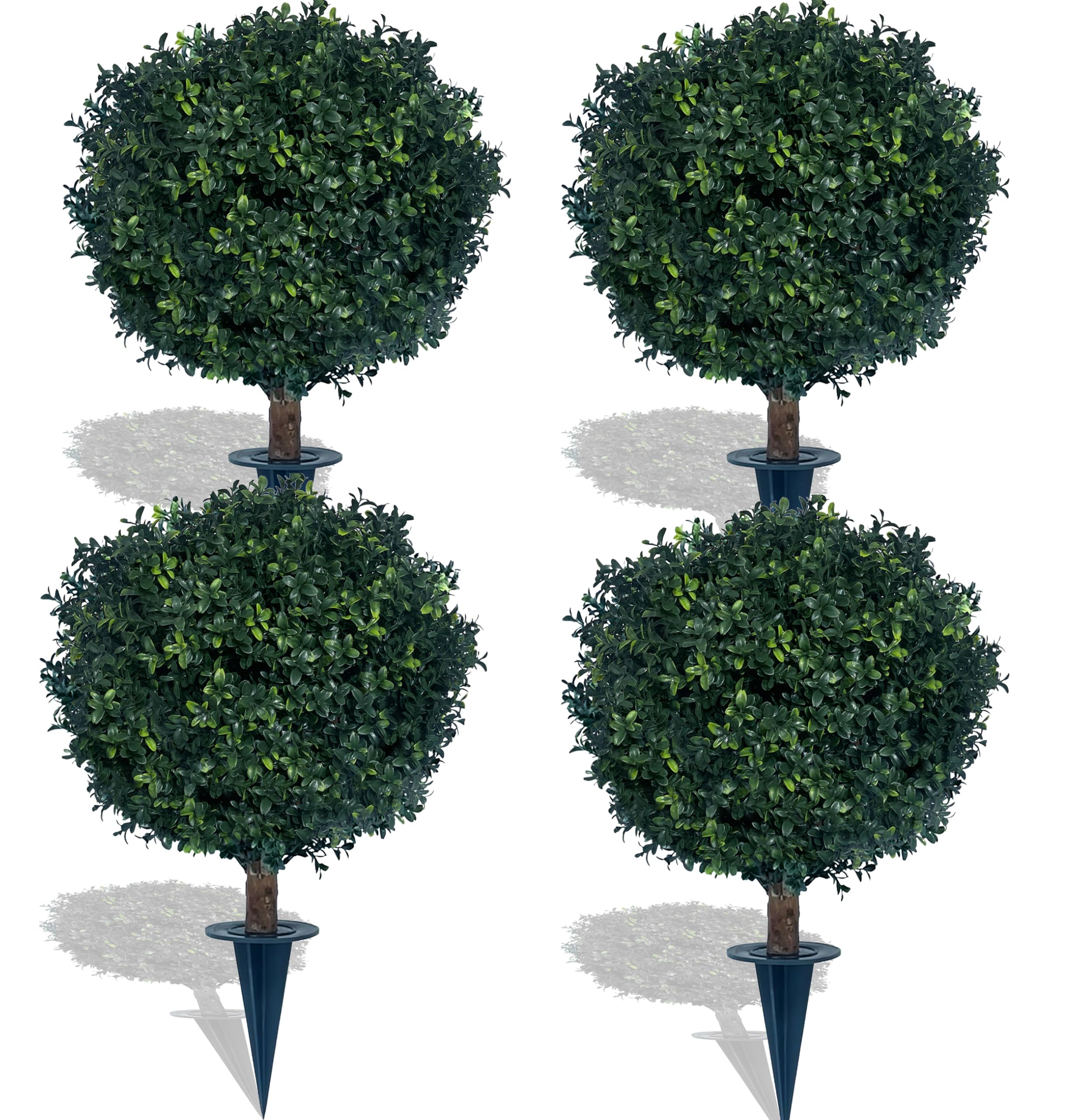 BLONYUVC Artificial Boxwood Ball Bush 27 Tree UV Resistance Rated with Spike. Easy to Push in The Ground.Plant Looks Great in a 